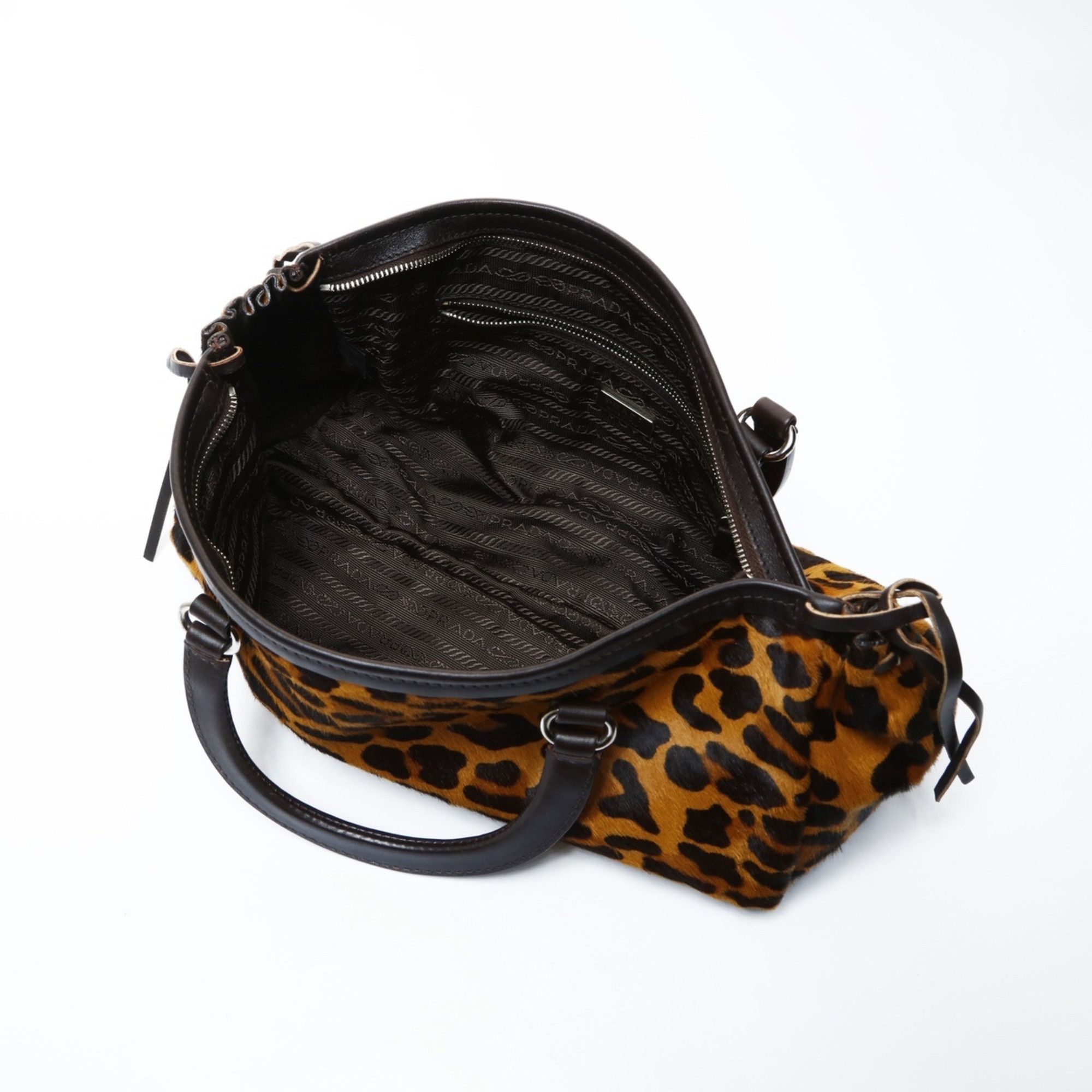 Prada Prada pony leopard print handbag in brown Size ONE SIZE - 12 Thumbnail