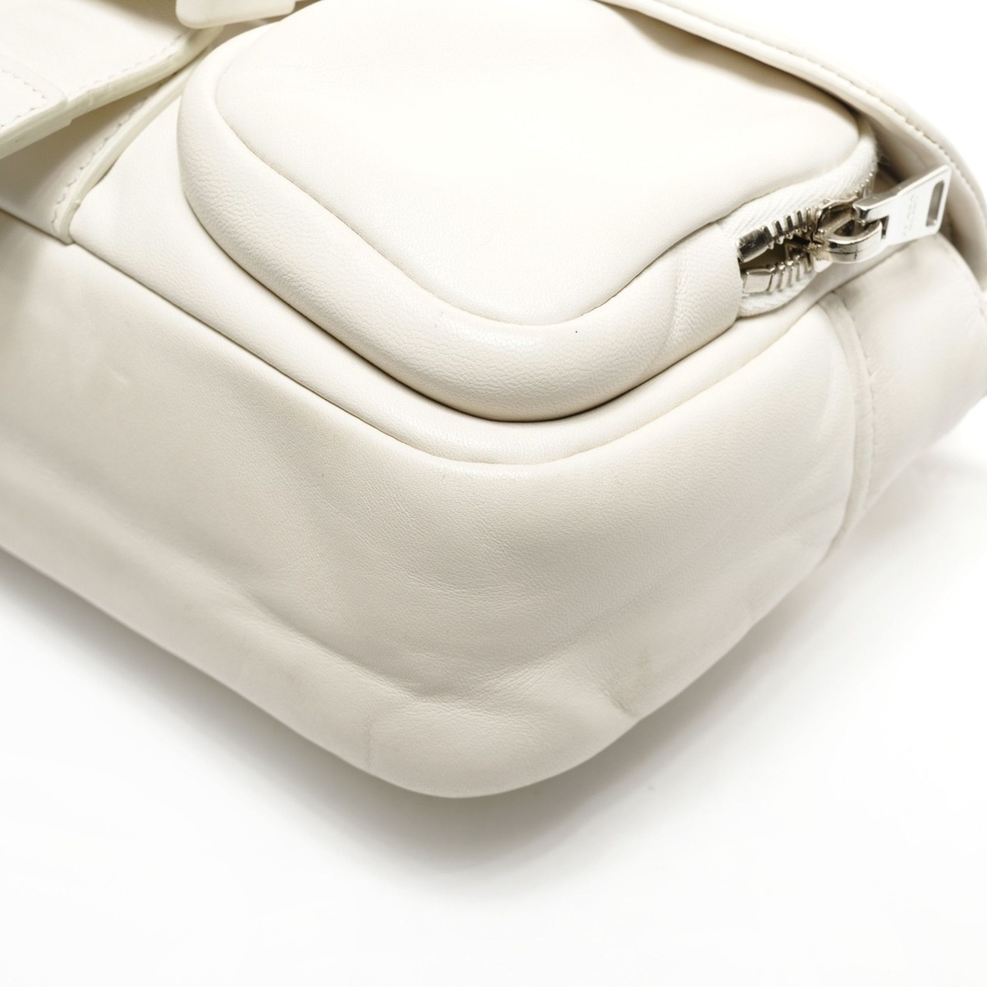 Prada Prada Nappa Leather Shoulder Bag in White Size ONE SIZE - 6 Thumbnail