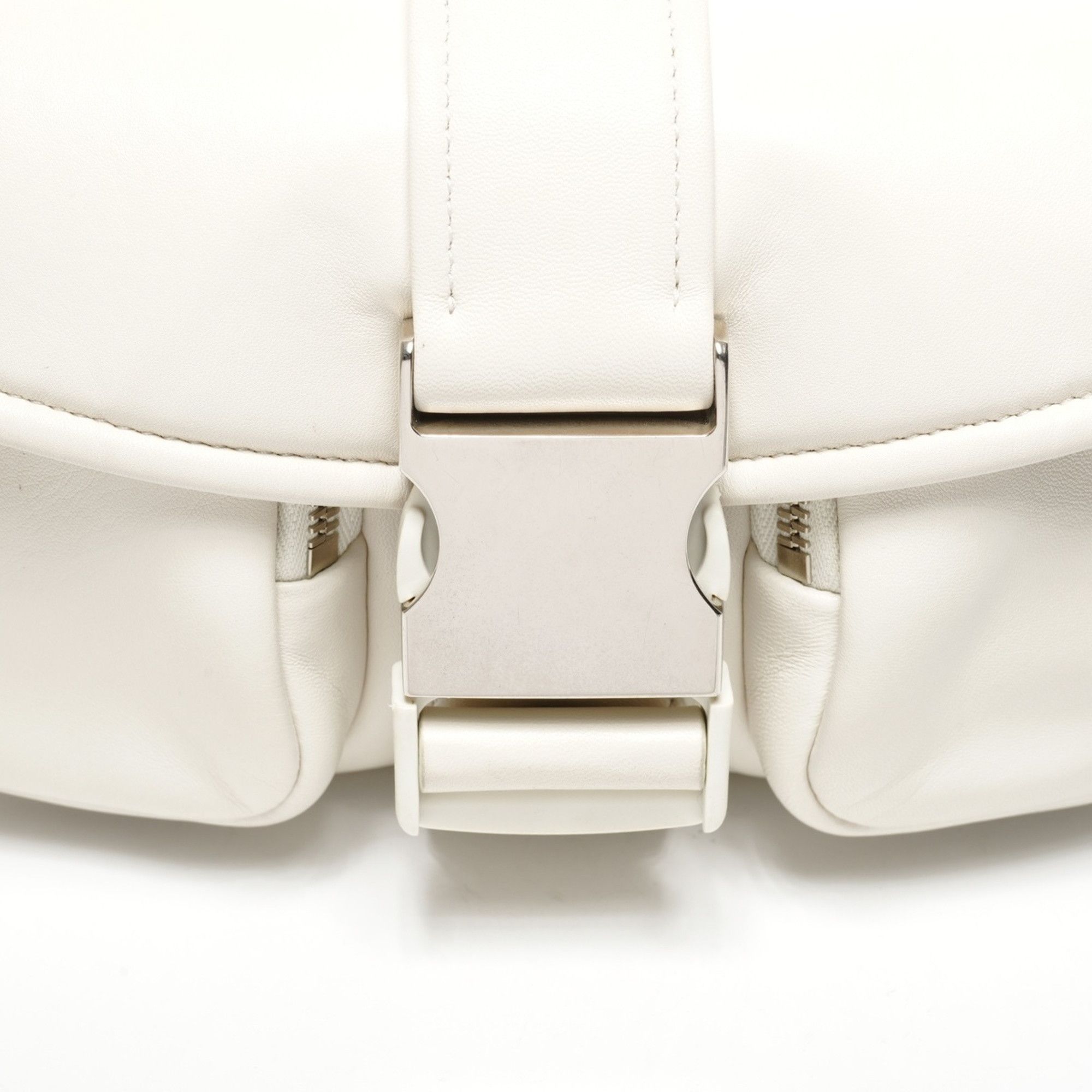 Prada Prada Nappa Leather Shoulder Bag in White Size ONE SIZE - 9 Thumbnail