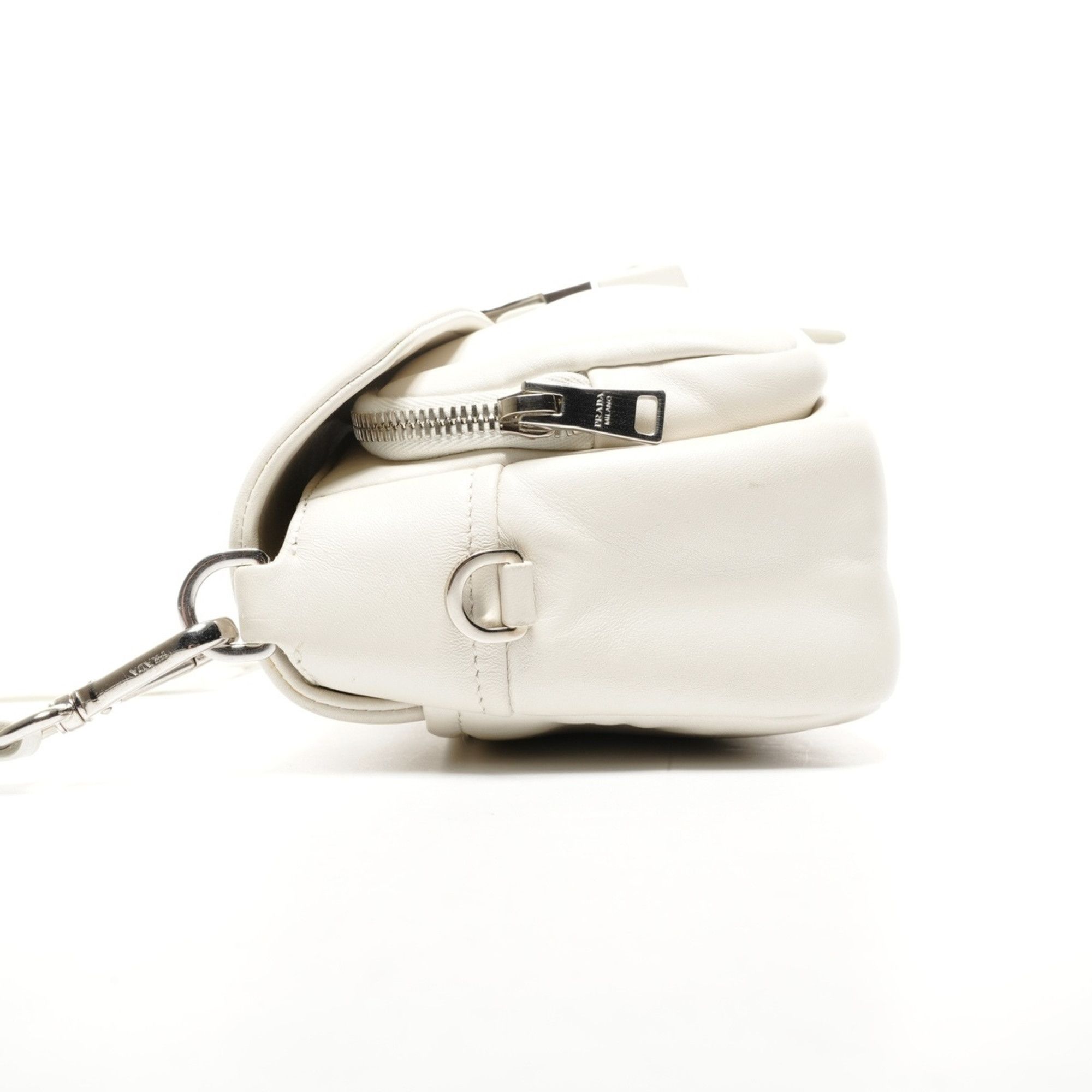 Prada Prada Nappa Leather Shoulder Bag in White Size ONE SIZE - 3 Thumbnail