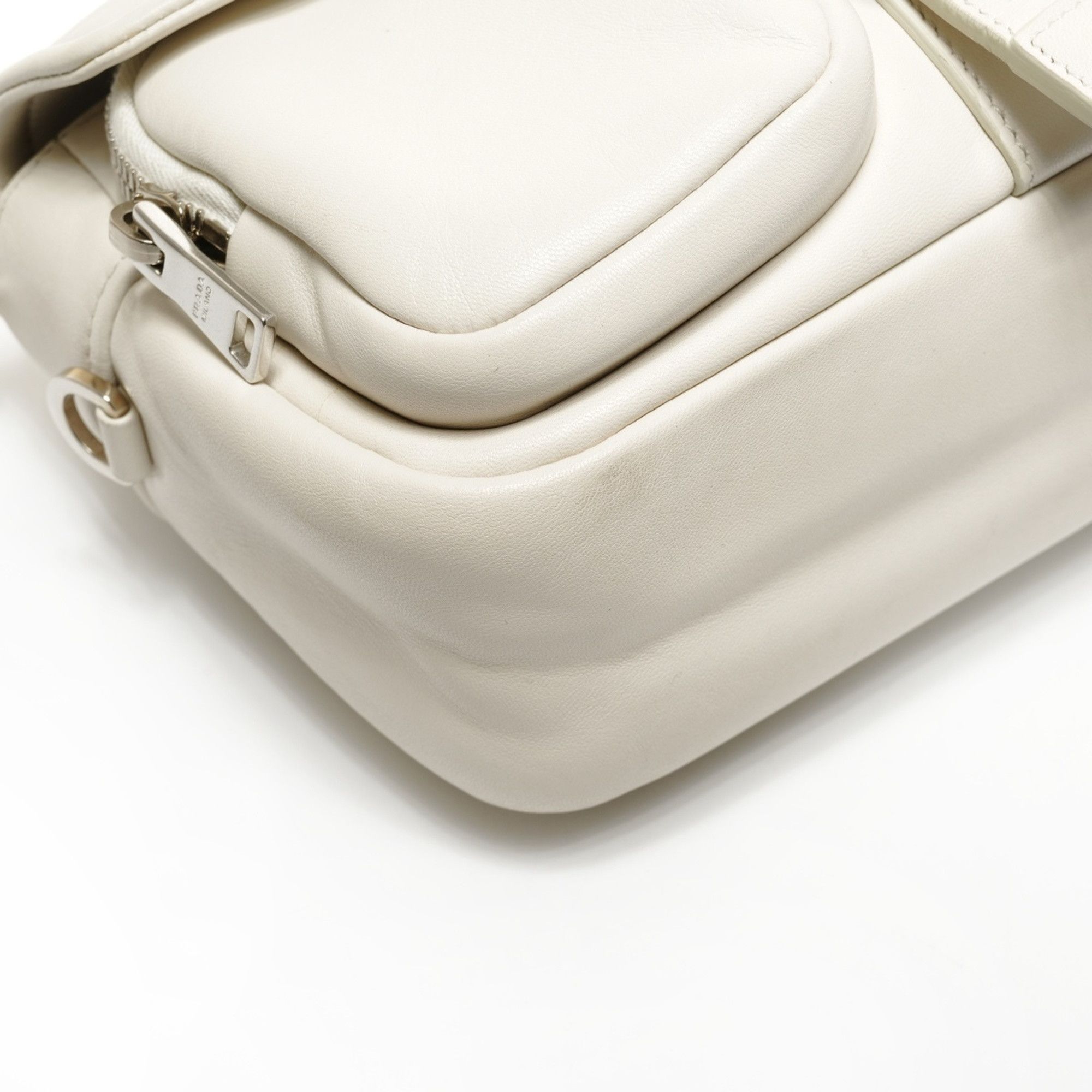 Prada Prada Nappa Leather Shoulder Bag in White Size ONE SIZE - 5 Thumbnail