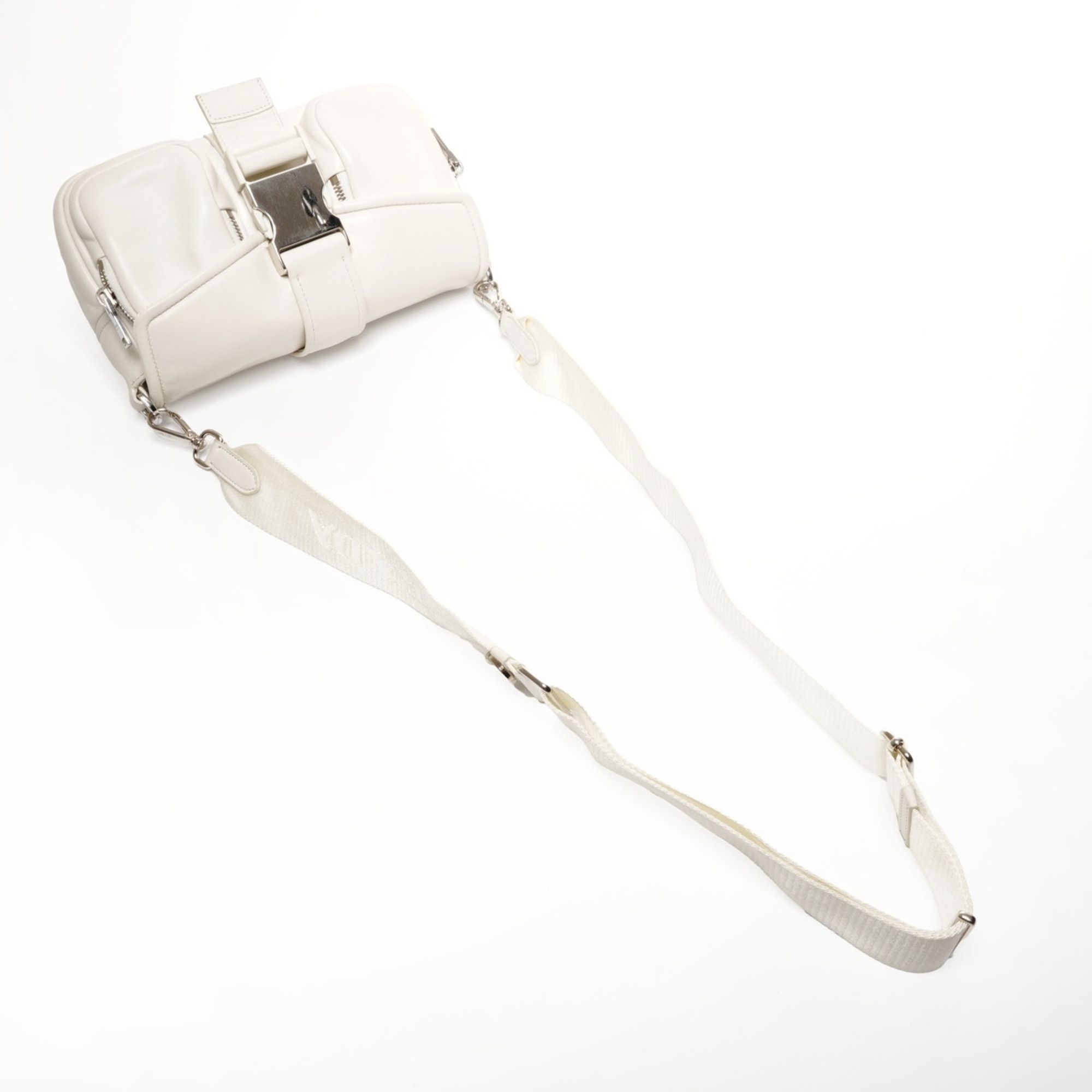 Prada Prada Nappa Leather Shoulder Bag in White Size ONE SIZE - 8 Thumbnail