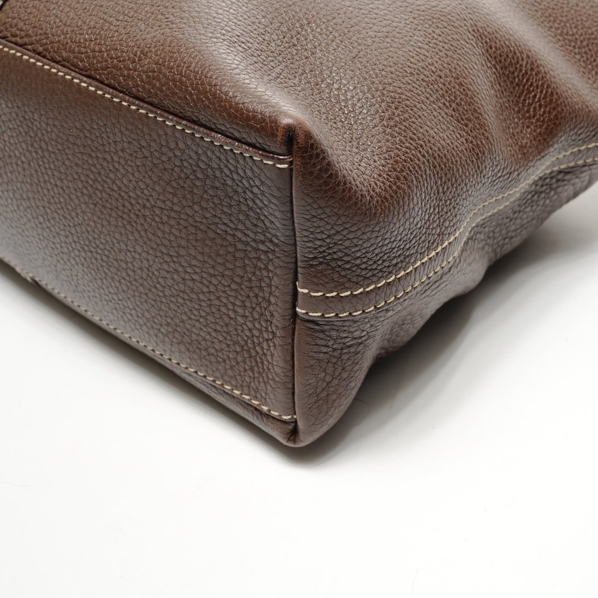 Prada PRADA Leather One-Shoulder Shoulder Bag Brown Size ONE SIZE - 6 Thumbnail