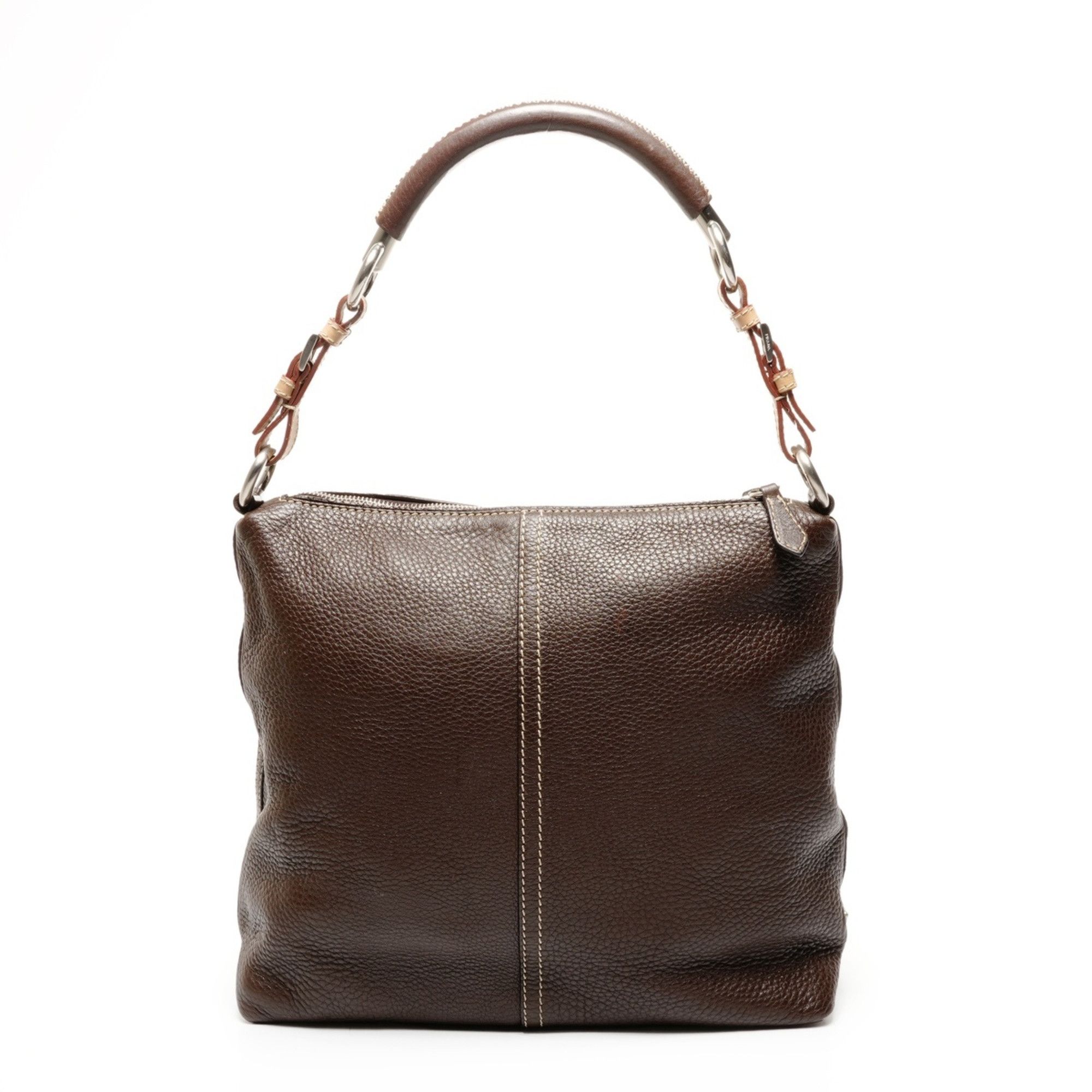 Prada PRADA Leather One-Shoulder Shoulder Bag Brown Size ONE SIZE - 2 Thumbnail