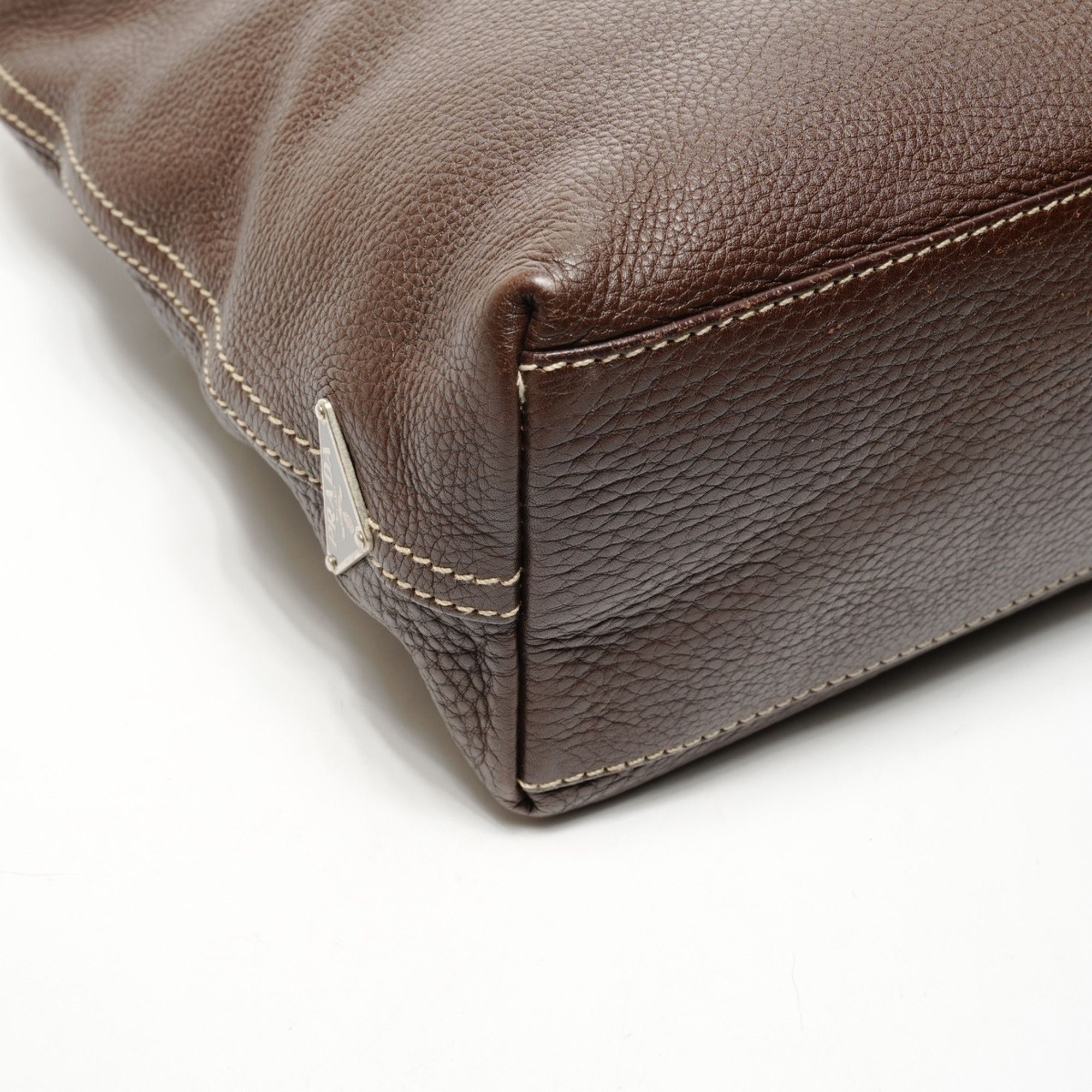 Prada PRADA Leather One-Shoulder Shoulder Bag Brown Size ONE SIZE - 5 Thumbnail