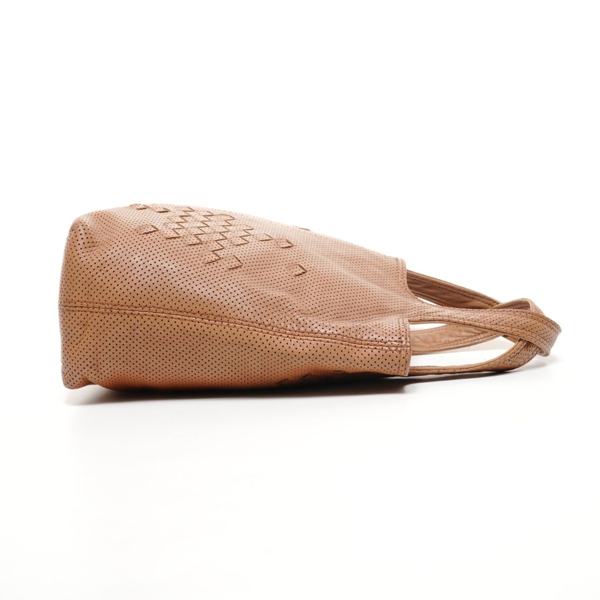 Bottega Veneta Bottega Veneta Perforated Intrecciato Leather Handbag in Brown Size ONE SIZE - 4 Thumbnail