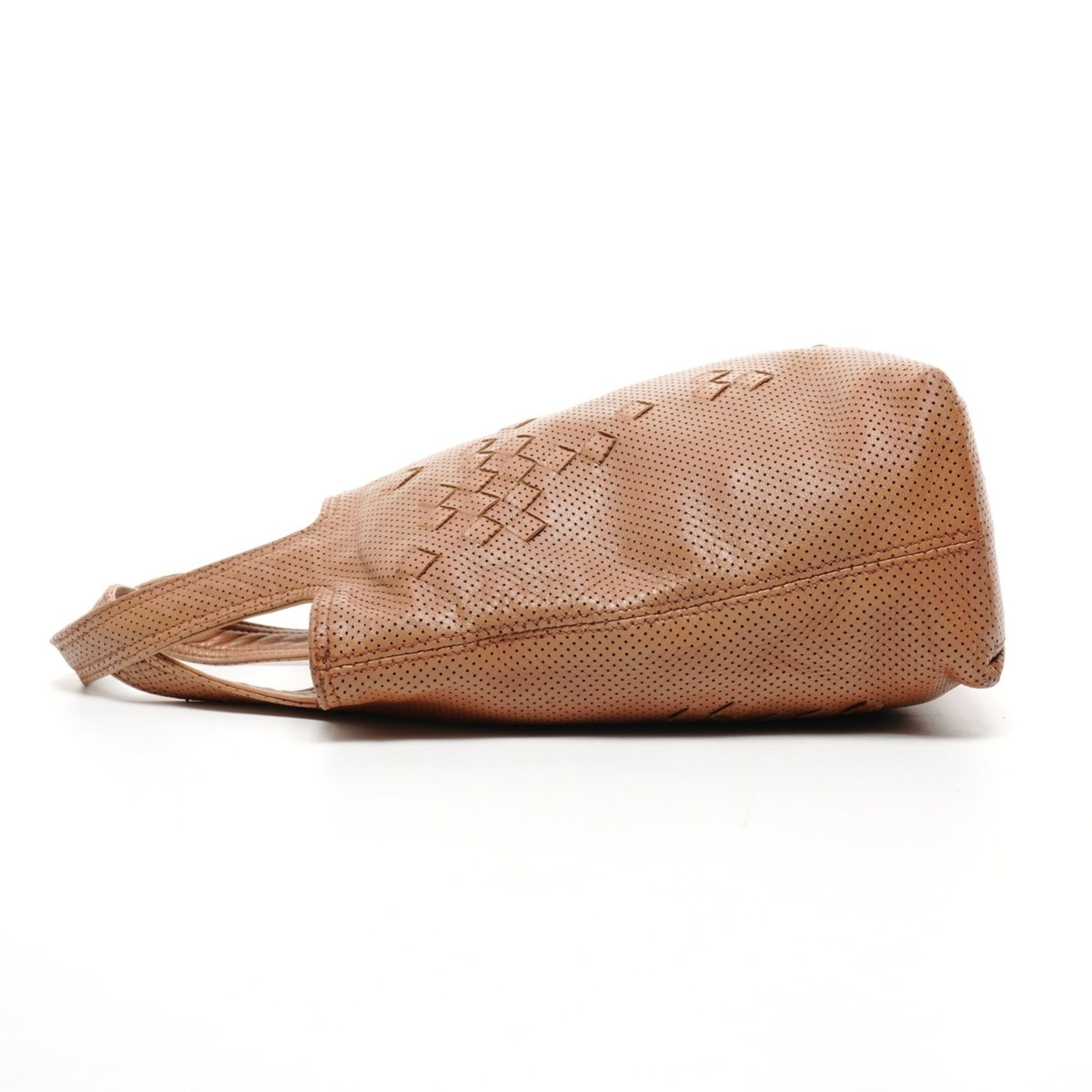 Bottega Veneta Bottega Veneta Perforated Intrecciato Leather Handbag in Brown Size ONE SIZE - 3 Thumbnail
