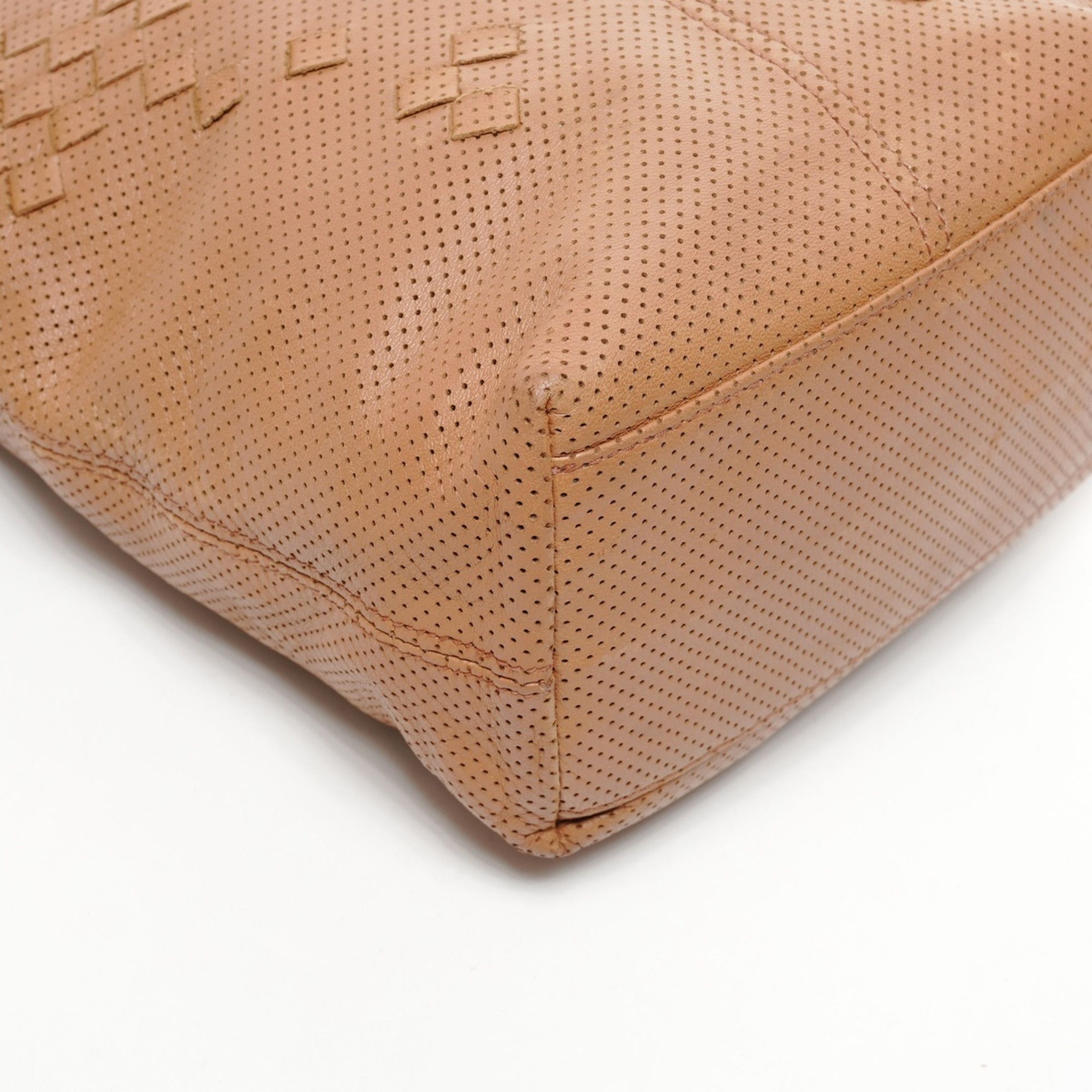 Bottega Veneta Bottega Veneta Perforated Intrecciato Leather Handbag in Brown Size ONE SIZE - 5 Thumbnail
