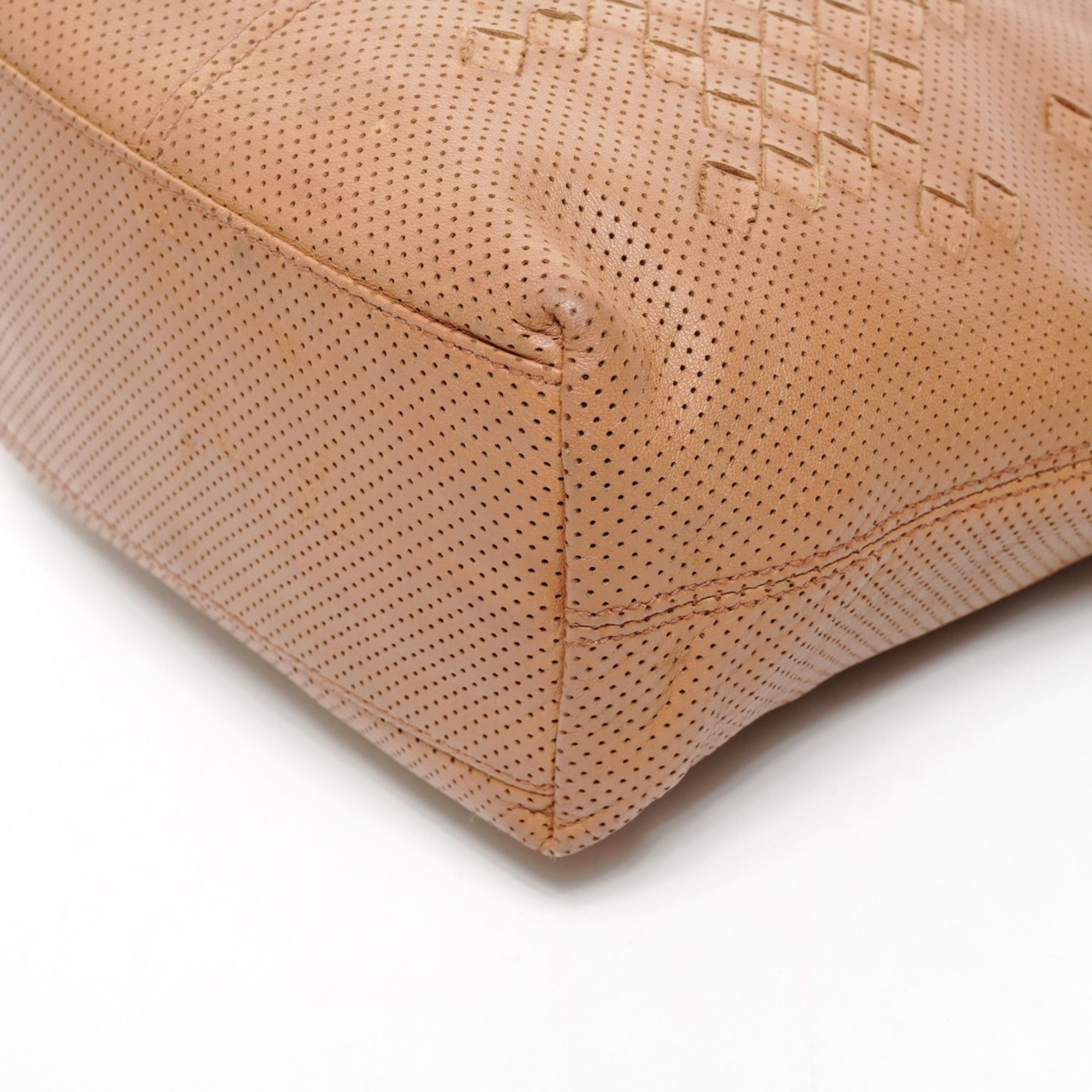 Bottega Veneta Bottega Veneta Perforated Intrecciato Leather Handbag in Brown Size ONE SIZE - 6 Thumbnail