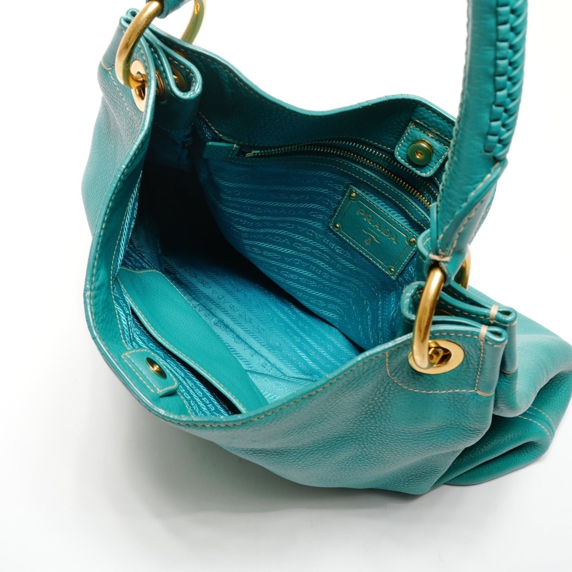 Prada Prada One-Shoulder Tote Bag Shoulder Green Size ONE SIZE - 11 Thumbnail