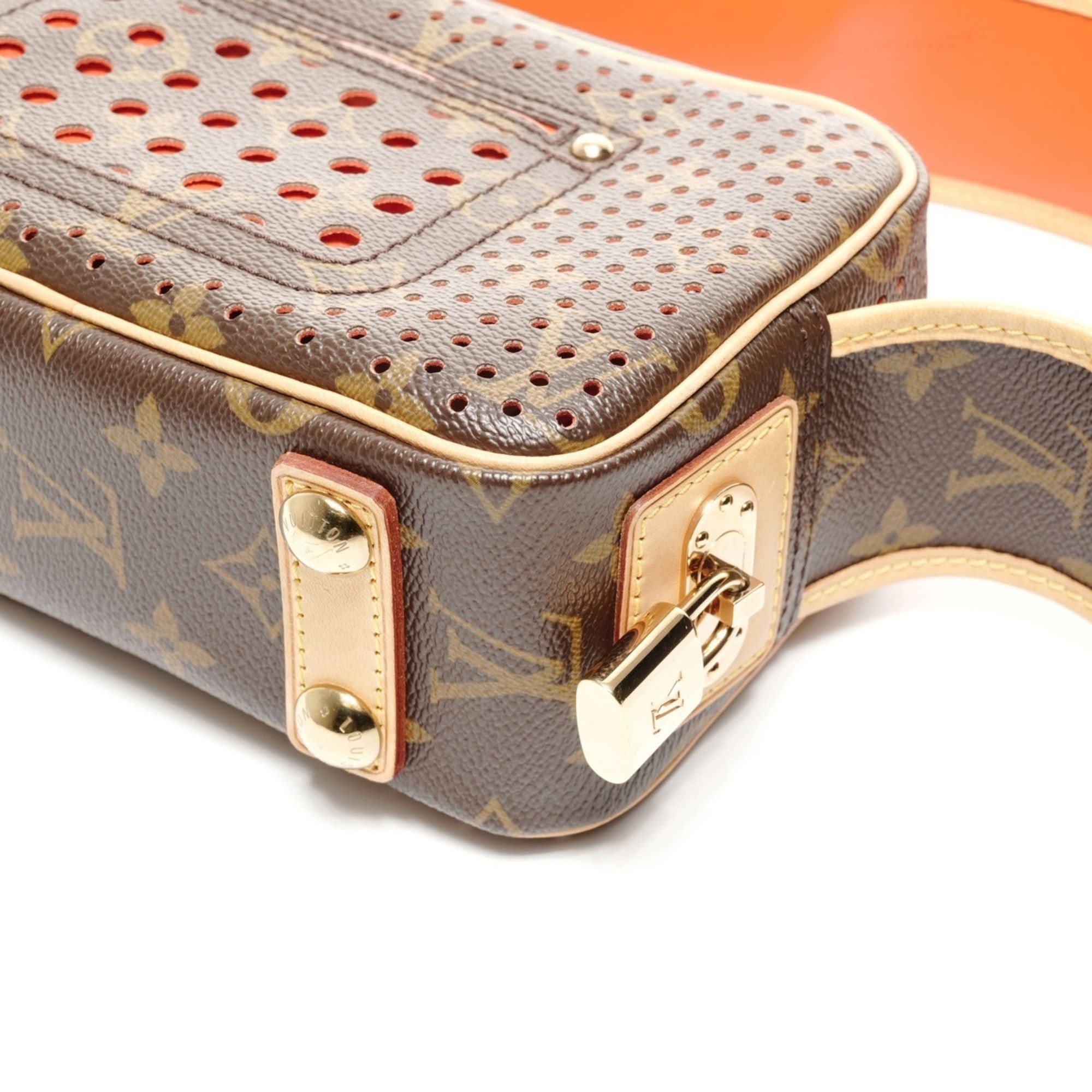 Louis Vuitton Louis Vuitton 2006 Monogram Perforated Mini Trocadero Shoulder Bag, Brown Size ONE SIZE - 7 Thumbnail