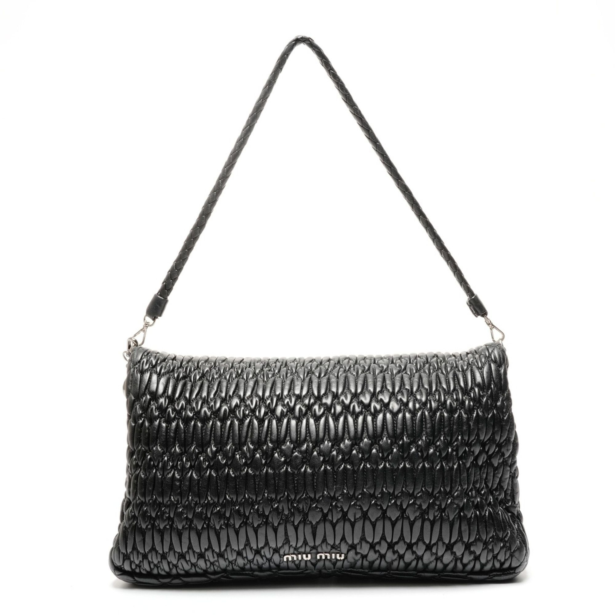 Miu Miu Miu Miu Miu Matelassé Nappa Crystal Shoulder Bag in Black Size ONE SIZE - 2 Thumbnail