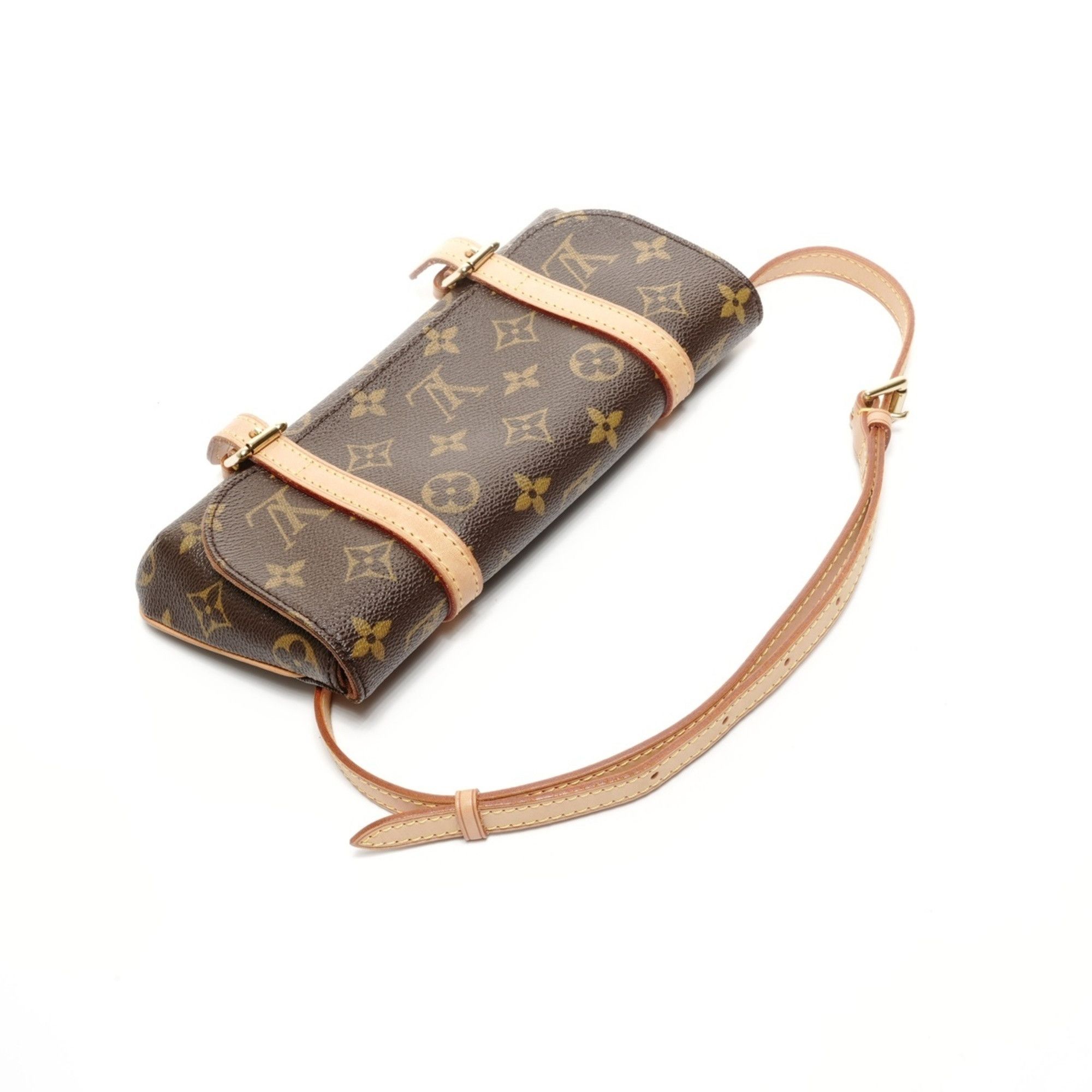Louis Vuitton Louis Vuitton 2005 Monogram Pochette Marel Shoulder Bag, Brown Size ONE SIZE - 9 Thumbnail