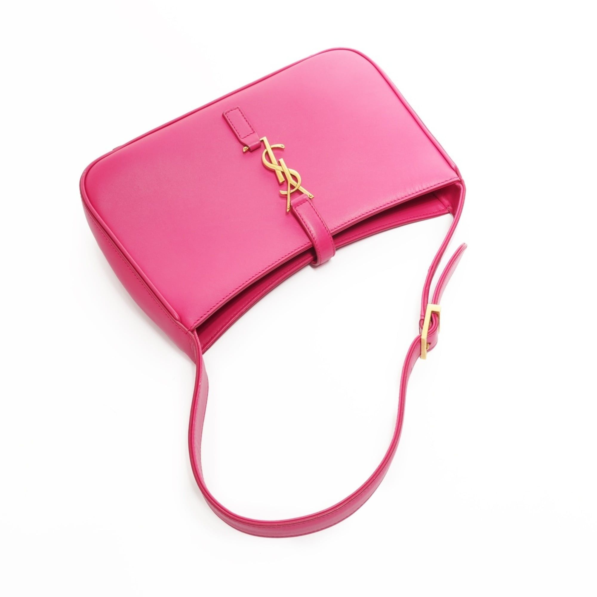Yves Saint Laurent Yves Saint Laurent Le 5 A 7 Leather Hobo Shoulder Bag in Pink Size ONE SIZE - 9 Thumbnail