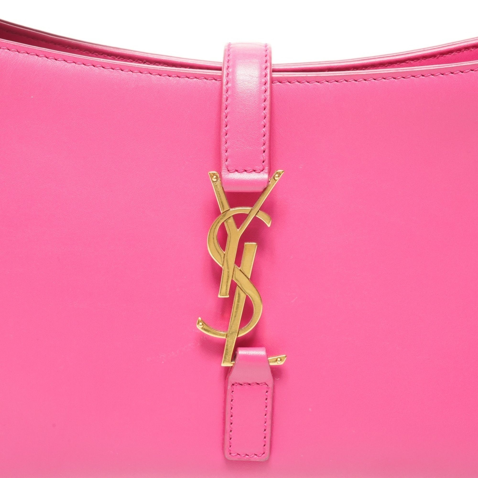 Yves Saint Laurent Yves Saint Laurent Le 5 A 7 Leather Hobo Shoulder Bag in Pink Size ONE SIZE - 8 Thumbnail