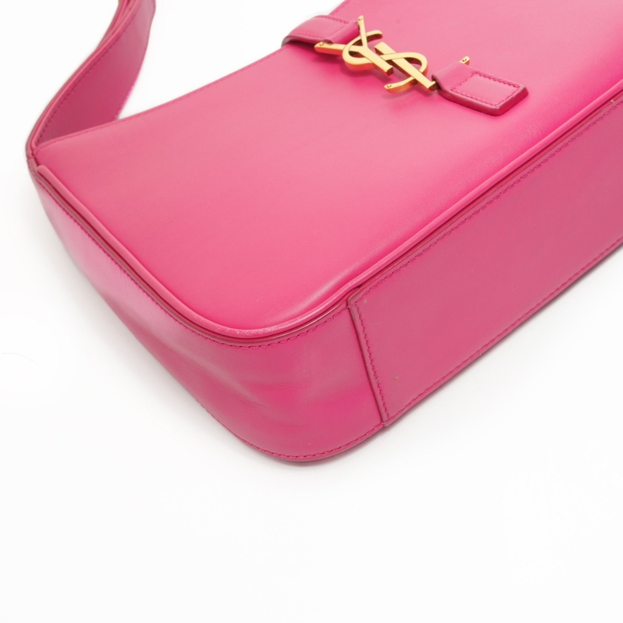 Yves Saint Laurent Yves Saint Laurent Le 5 A 7 Leather Hobo Shoulder Bag in Pink Size ONE SIZE - 5 Thumbnail