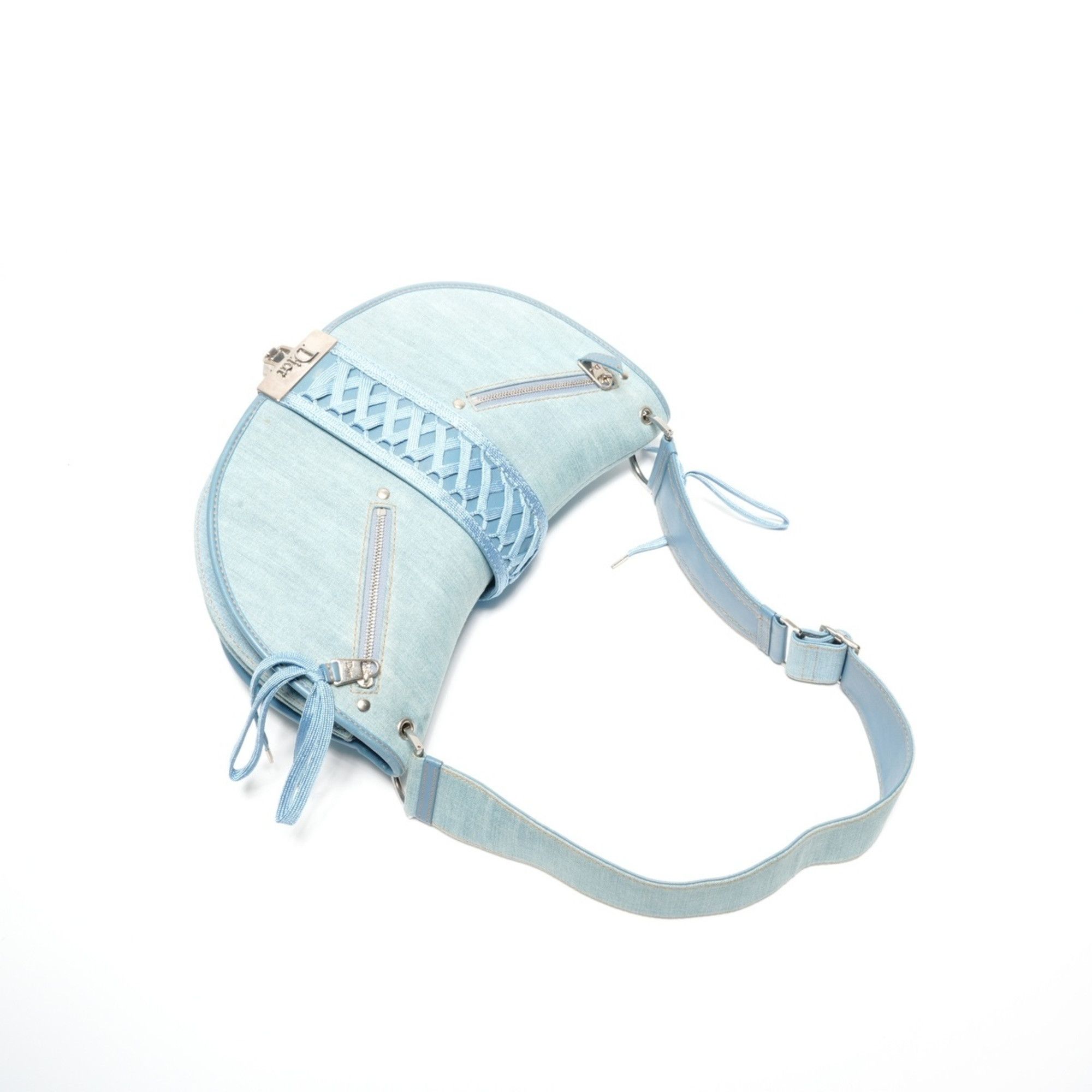Dior Christian Dior Denim Admit It Corset Shoulder Bag in Blue Size ONE SIZE - 9 Thumbnail