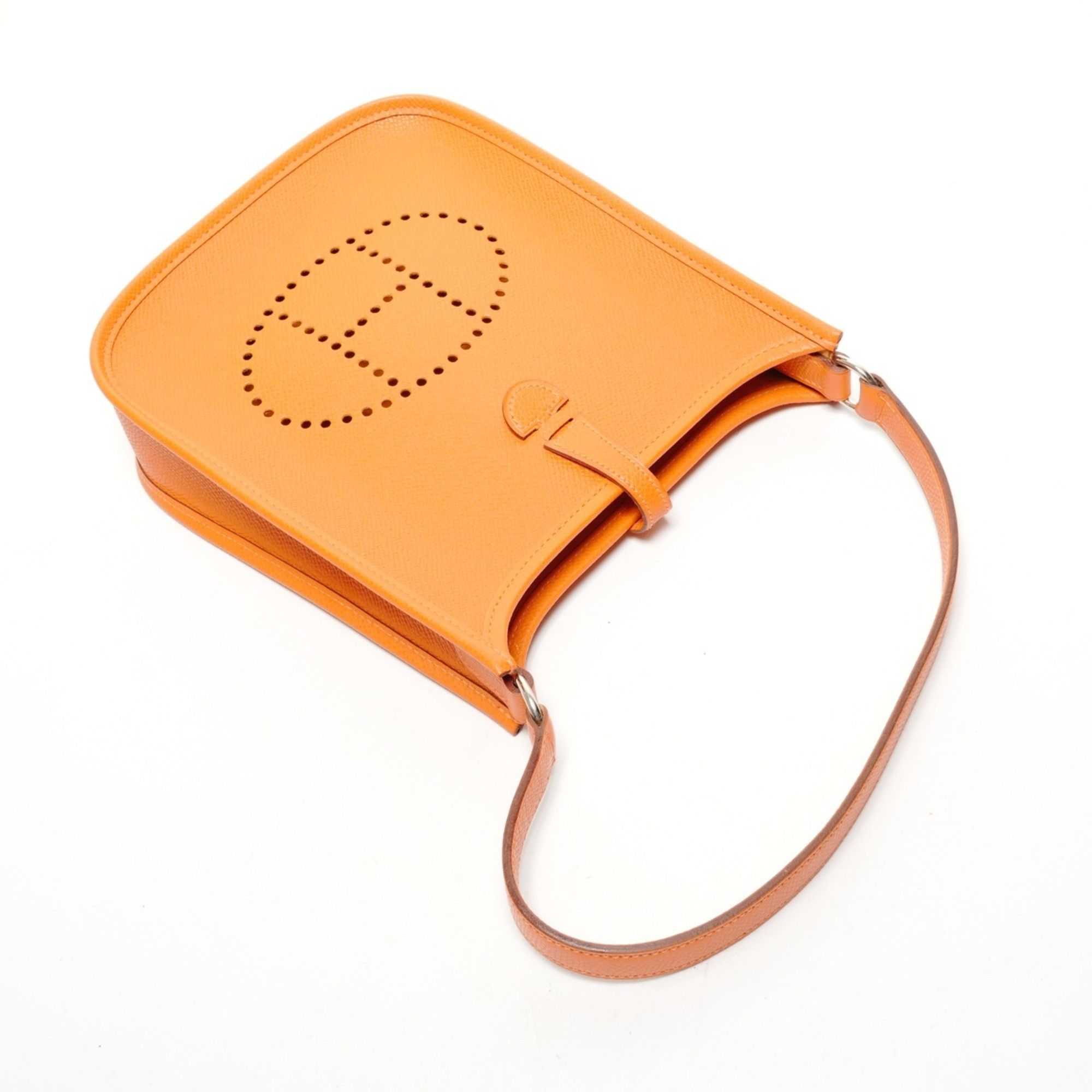 Hermes Hermes Hermès 2005 Mini Evelyn TPM Short Strap Shoulder Bag in Orange, Stamped with I Size ONE SIZE - 8 Thumbnail