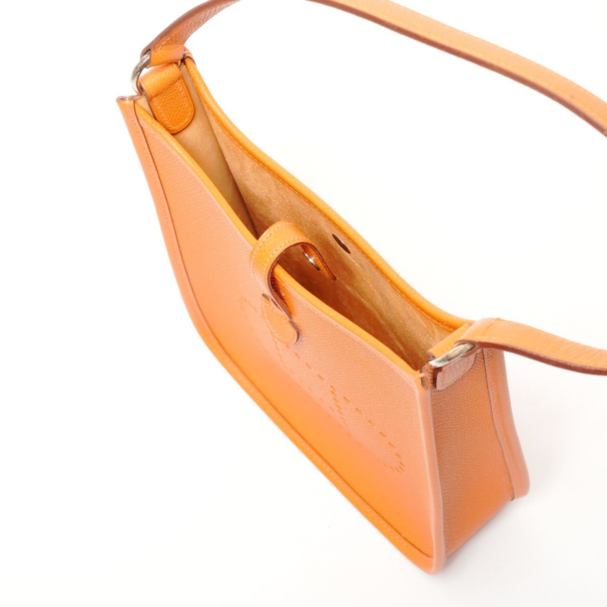 Hermes Hermes Hermès 2005 Mini Evelyn TPM Short Strap Shoulder Bag in Orange, Stamped with I Size ONE SIZE - 9 Thumbnail