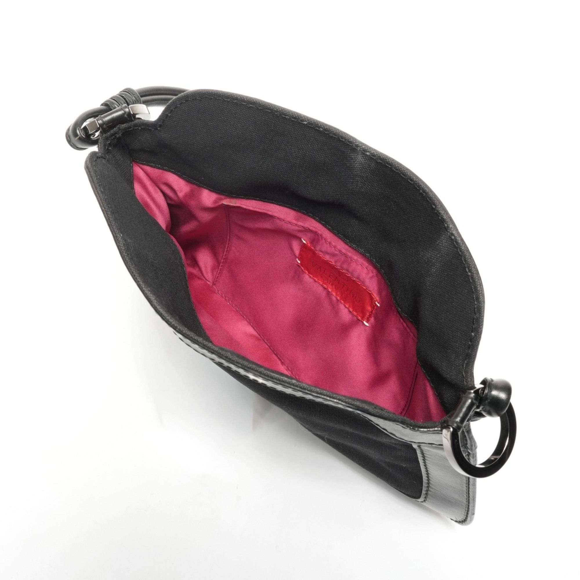 Valentino Valentino Canvas and Leather Shoulder Bag in Black Size ONE SIZE - 10 Thumbnail