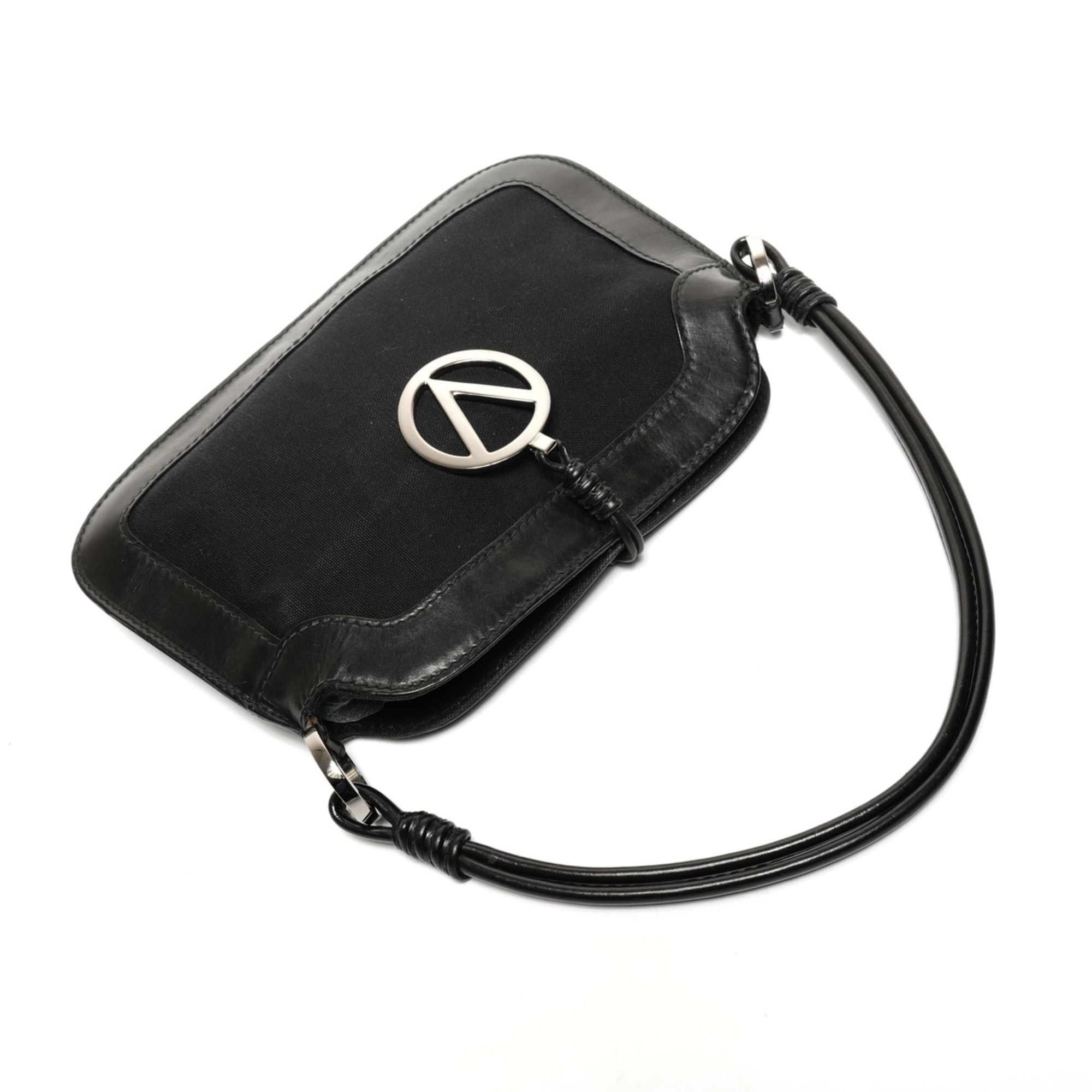 Valentino Valentino Canvas and Leather Shoulder Bag in Black Size ONE SIZE - 8 Thumbnail