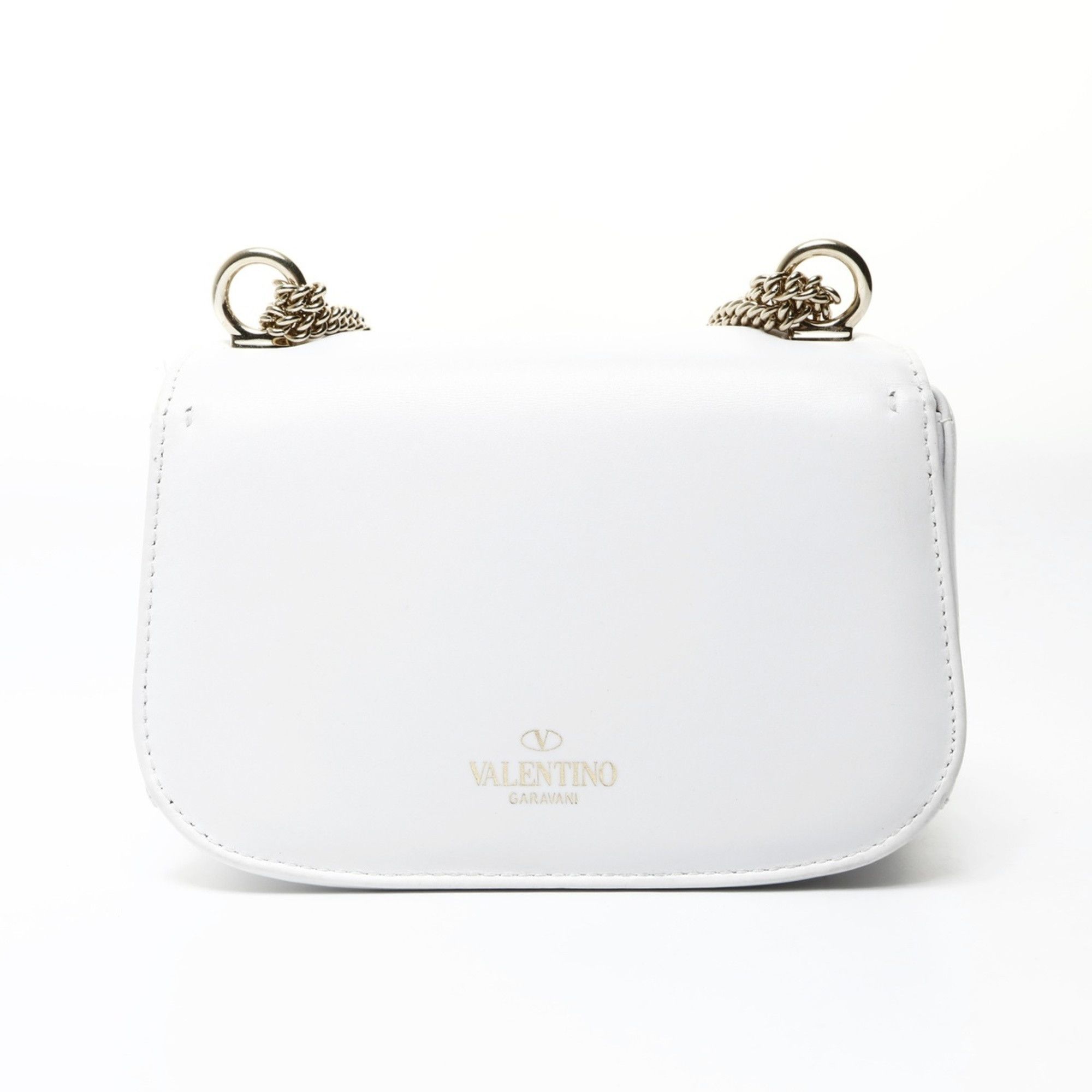 Valentino Valentino Small VLTN Leather Shoulder Bag in White Size ONE SIZE - 2 Thumbnail