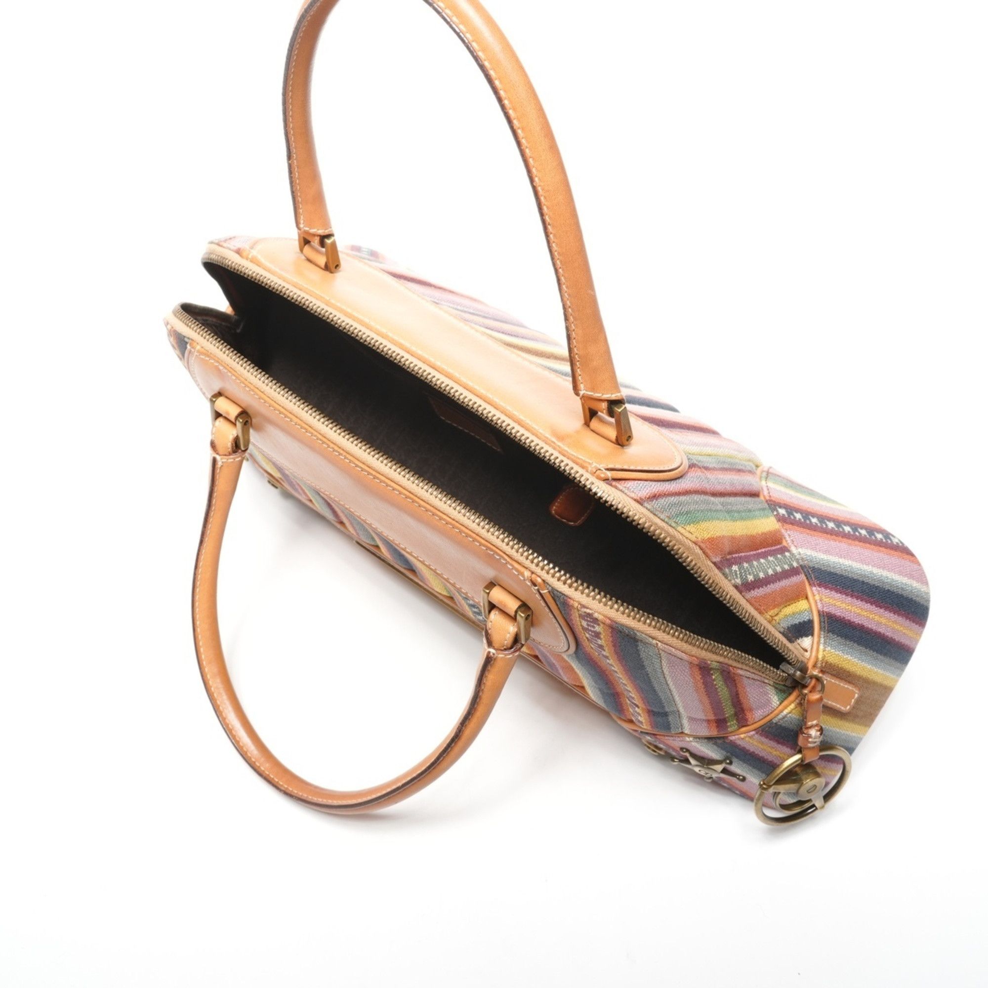 Dior Christian Dior 2002 Montaigne Cadillac John Galliano Canvas and Leather Handbag in Multicolor Size ONE SIZE - 11 Thumbnail