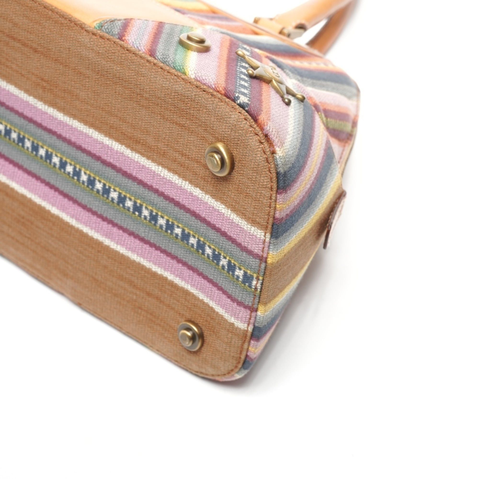 Dior Christian Dior 2002 Montaigne Cadillac John Galliano Canvas and Leather Handbag in Multicolor Size ONE SIZE - 6 Thumbnail