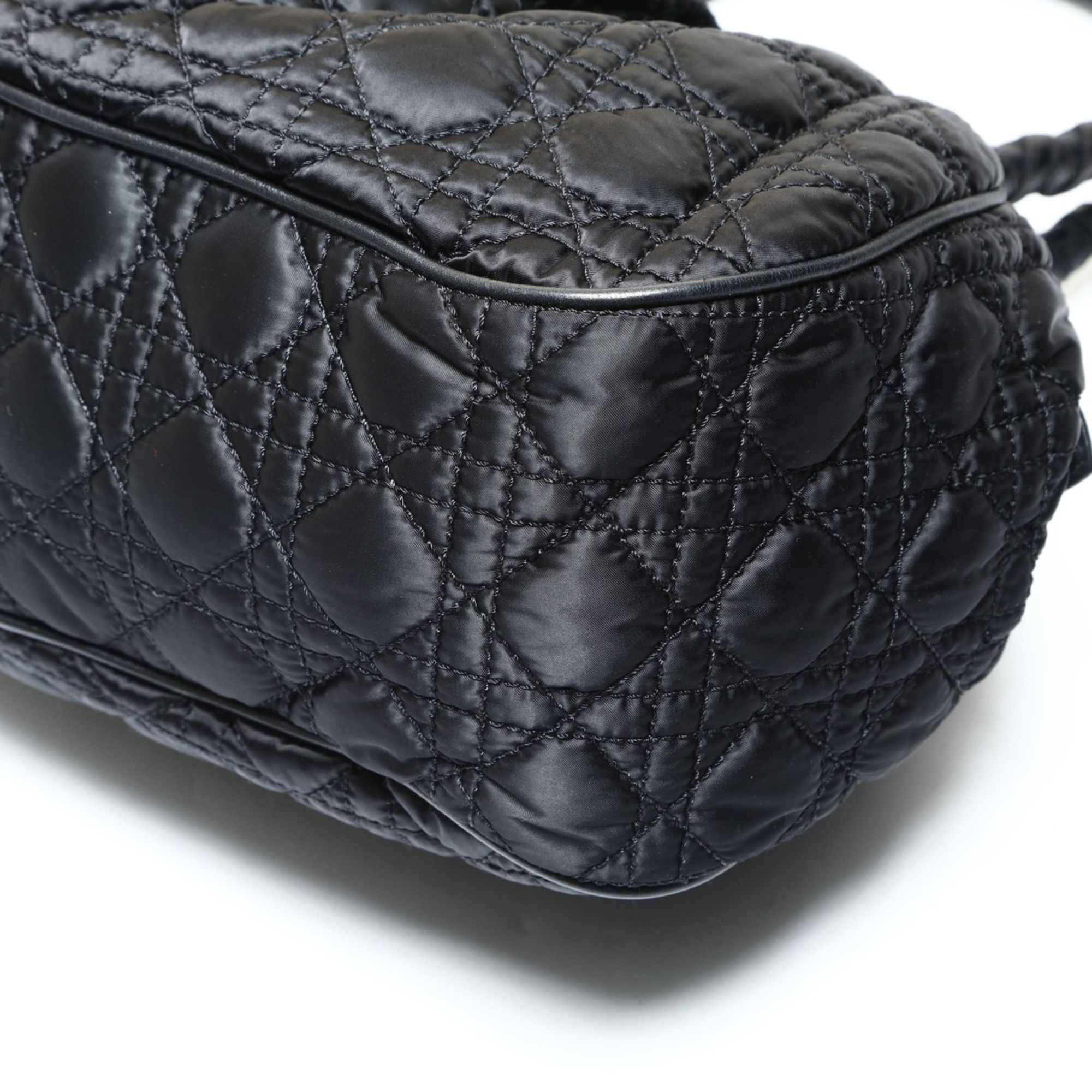 Dior Christian Dior Nylon Cannage Lovely Shoulder Bag in Black Size ONE SIZE - 6 Thumbnail