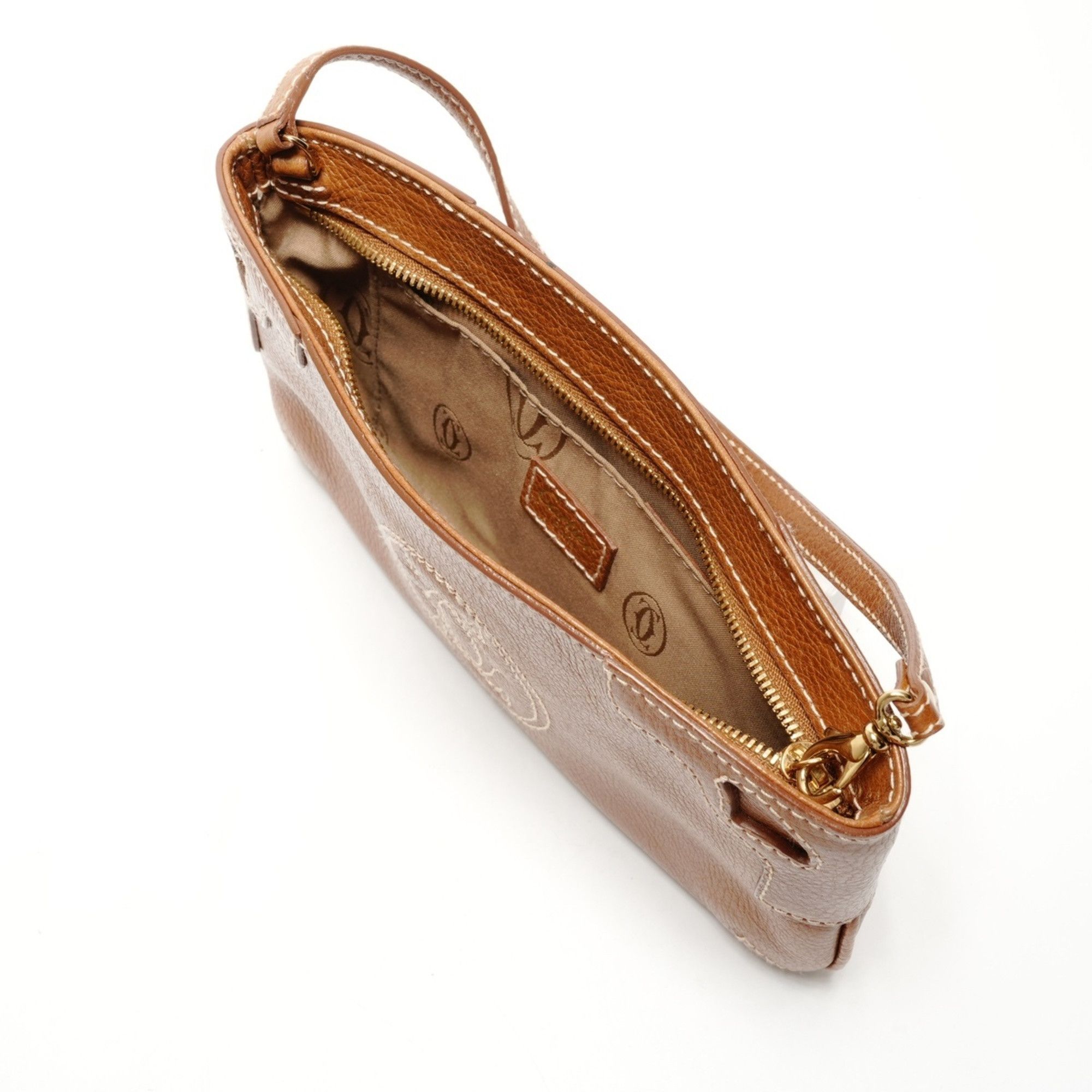 Cartier Cartier Marcello de Pouch Handbag in Brown Leather Size ONE SIZE - 10 Thumbnail