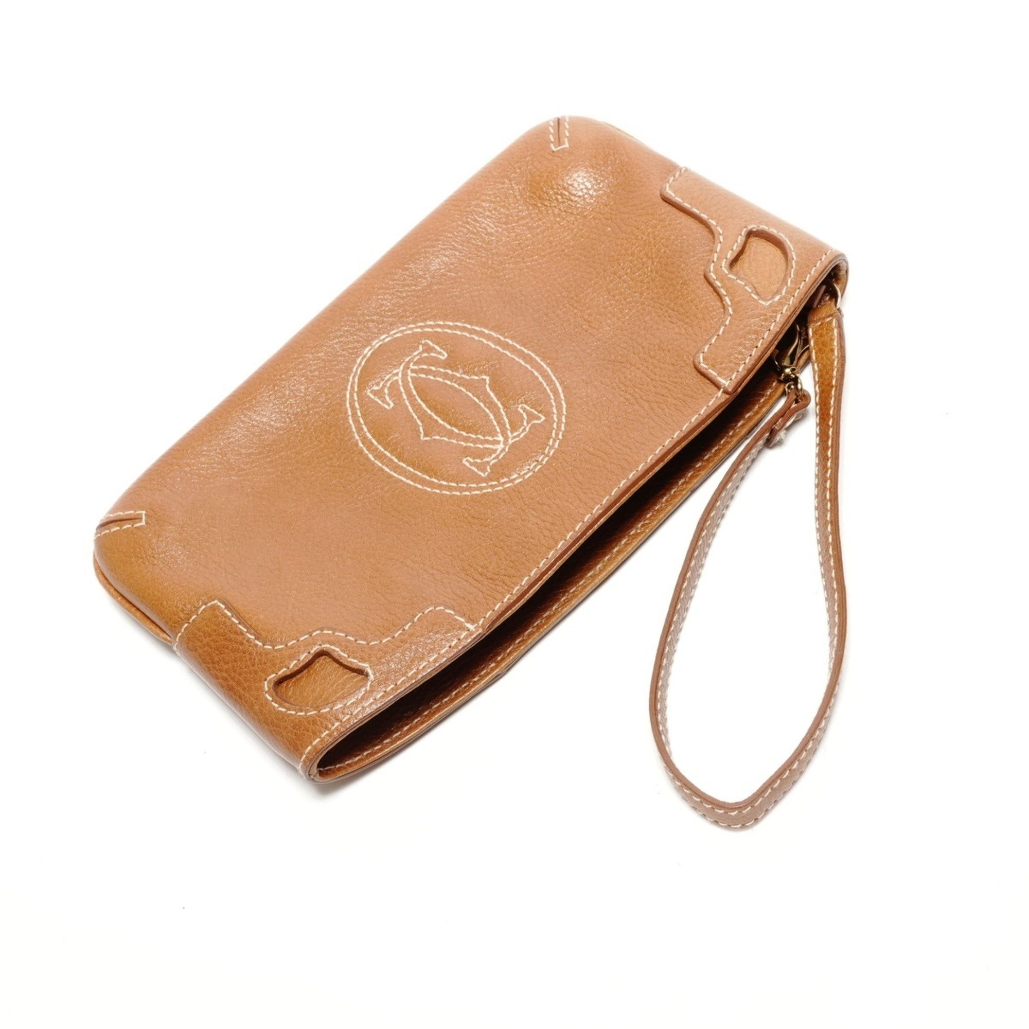 Cartier Cartier Marcello de Pouch Handbag in Brown Leather Size ONE SIZE - 8 Thumbnail