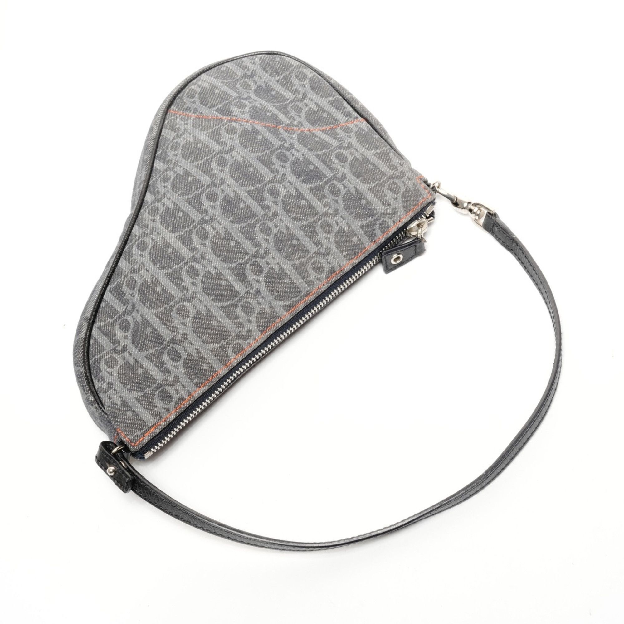 Dior Christian Dior Trotter Denim Saddle Bag Shoulder Navy Size ONE SIZE - 8 Thumbnail