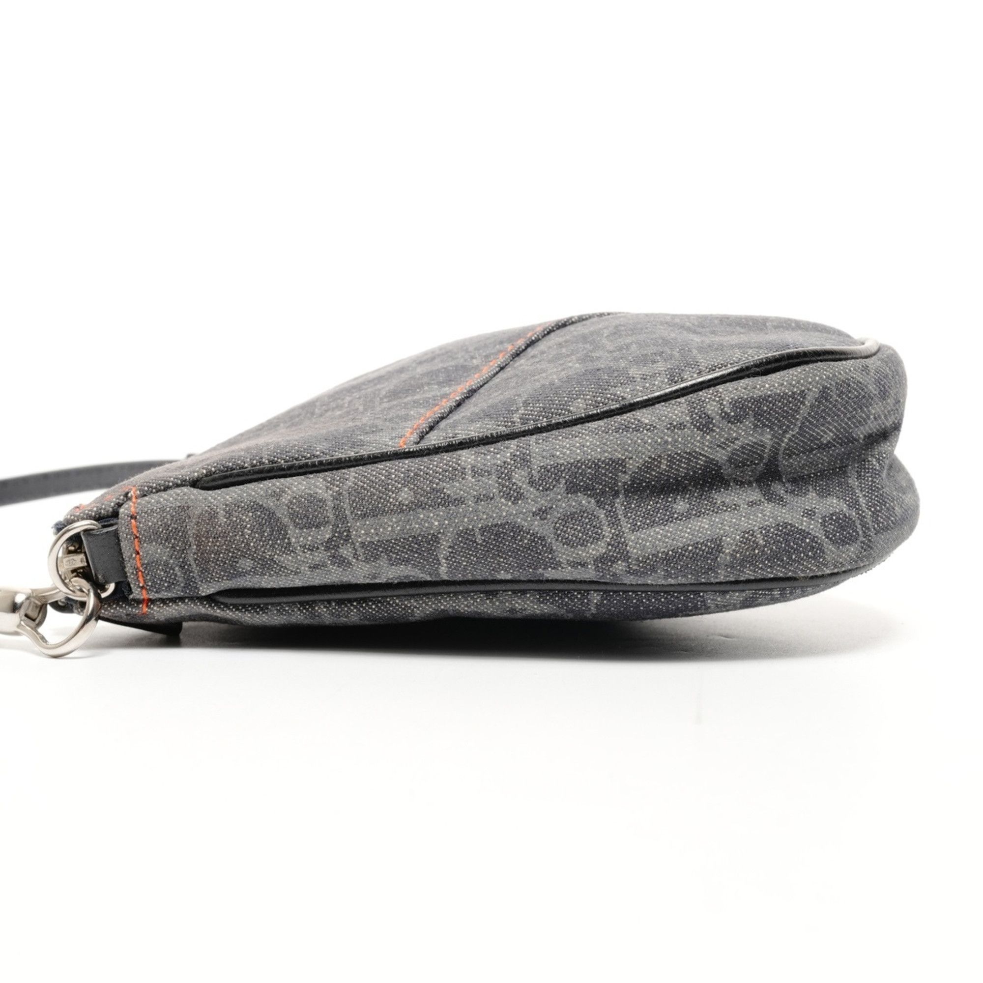 Dior Christian Dior Trotter Denim Saddle Bag Shoulder Navy Size ONE SIZE - 3 Thumbnail