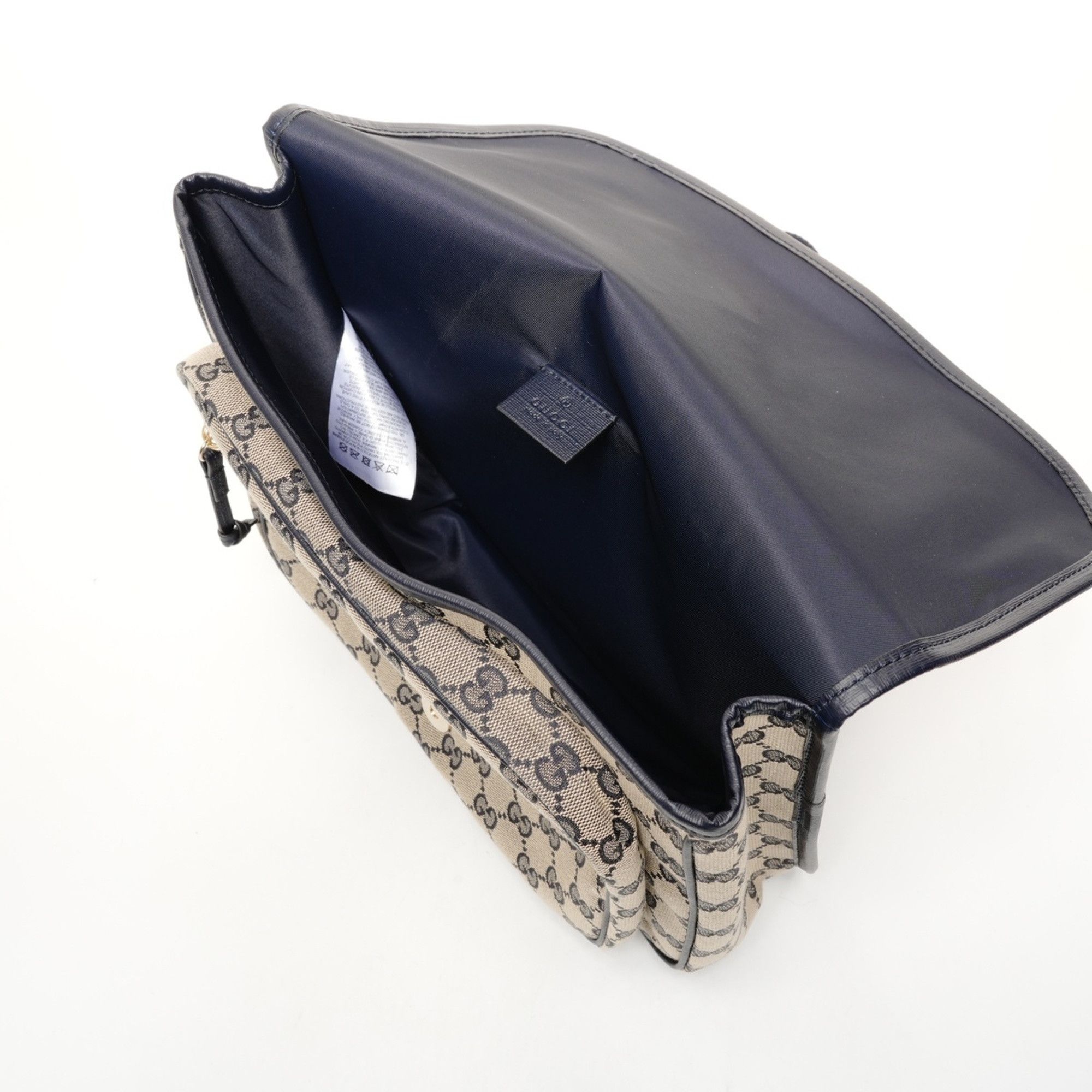 Gucci Gucci GG Canvas Messenger Bag 793823 Navy/Beige Shoulder Size ONE SIZE - 12 Thumbnail