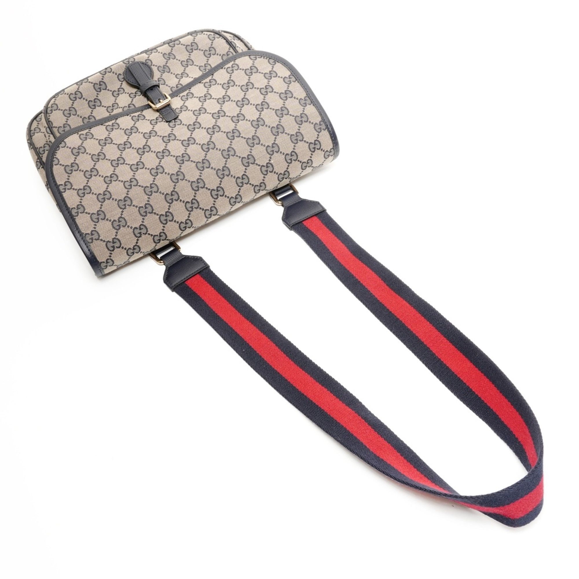 Gucci Gucci GG Canvas Messenger Bag 793823 Navy/Beige Shoulder Size ONE SIZE - 9 Thumbnail