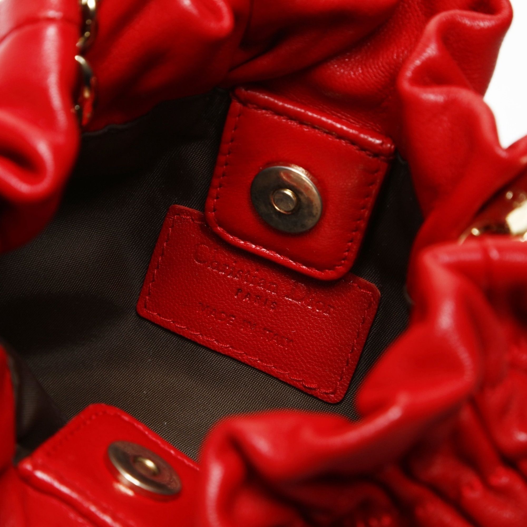 Dior Christian Dior Cannage Mini Pearl Shoulder Bag in Red Size ONE SIZE - 9 Thumbnail