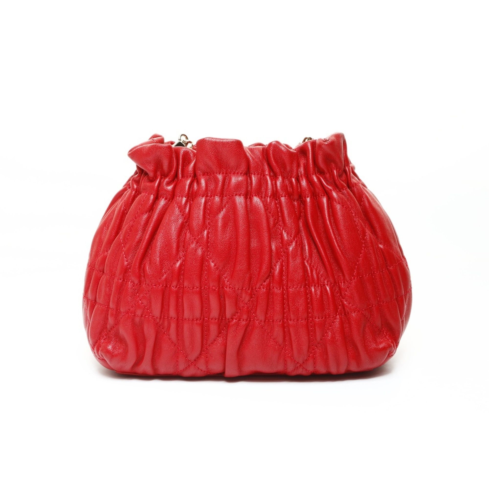 Dior Christian Dior Cannage Mini Pearl Shoulder Bag in Red Size ONE SIZE - 2 Thumbnail