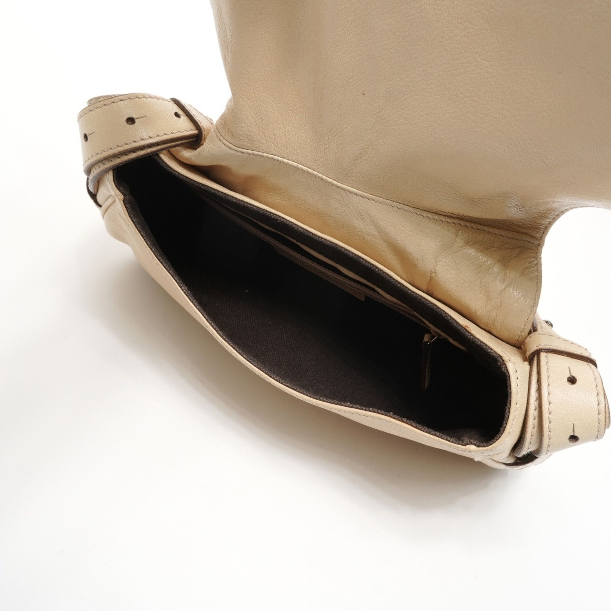 Yves Saint Laurent Yves Saint Laurent Mombasa Leather One-Shoulder Bag in Beige Size ONE SIZE - 11 Thumbnail