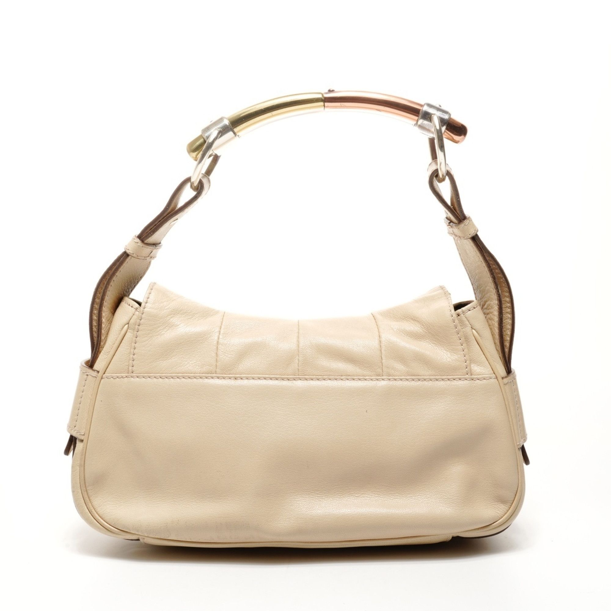 Yves Saint Laurent Yves Saint Laurent Mombasa Leather One-Shoulder Bag in Beige Size ONE SIZE - 2 Thumbnail