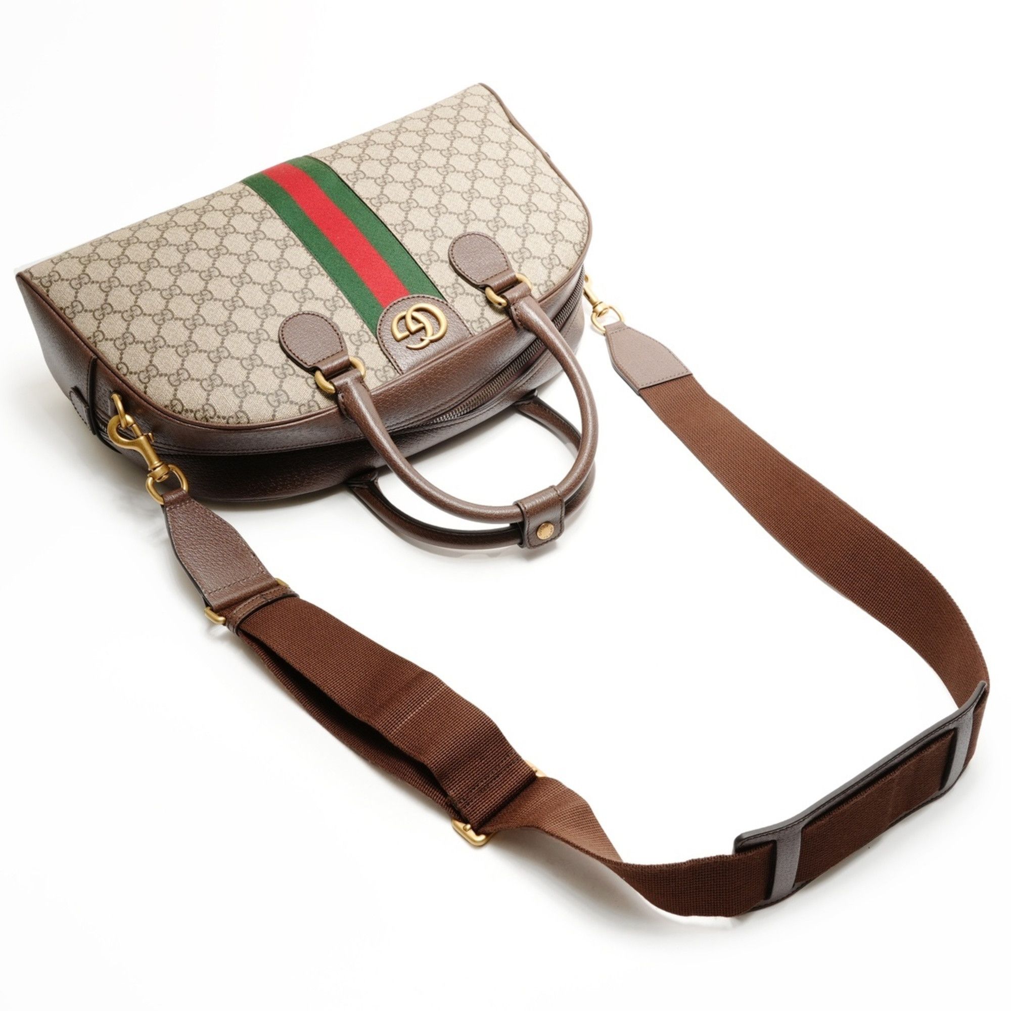 Gucci Gucci GG Supreme Duffle Bag/Boston Bag, 2-Way Handbag, 723309, Brown Size ONE SIZE - 8 Thumbnail