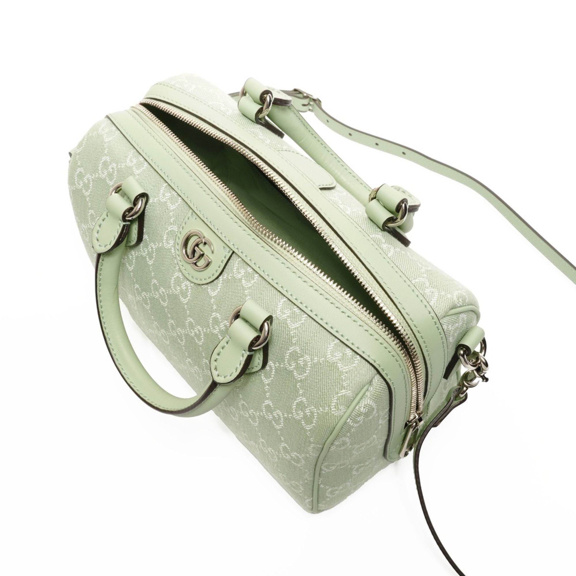 Gucci Gucci Ophidia Small GG Canvas 2-Way Boston Bag in Green Size ONE SIZE - 11 Thumbnail