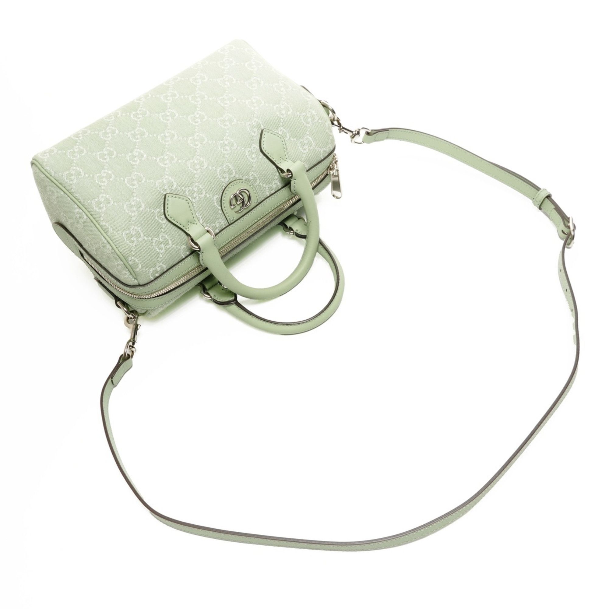 Gucci Gucci Ophidia Small GG Canvas 2-Way Boston Bag in Green Size ONE SIZE - 8 Thumbnail