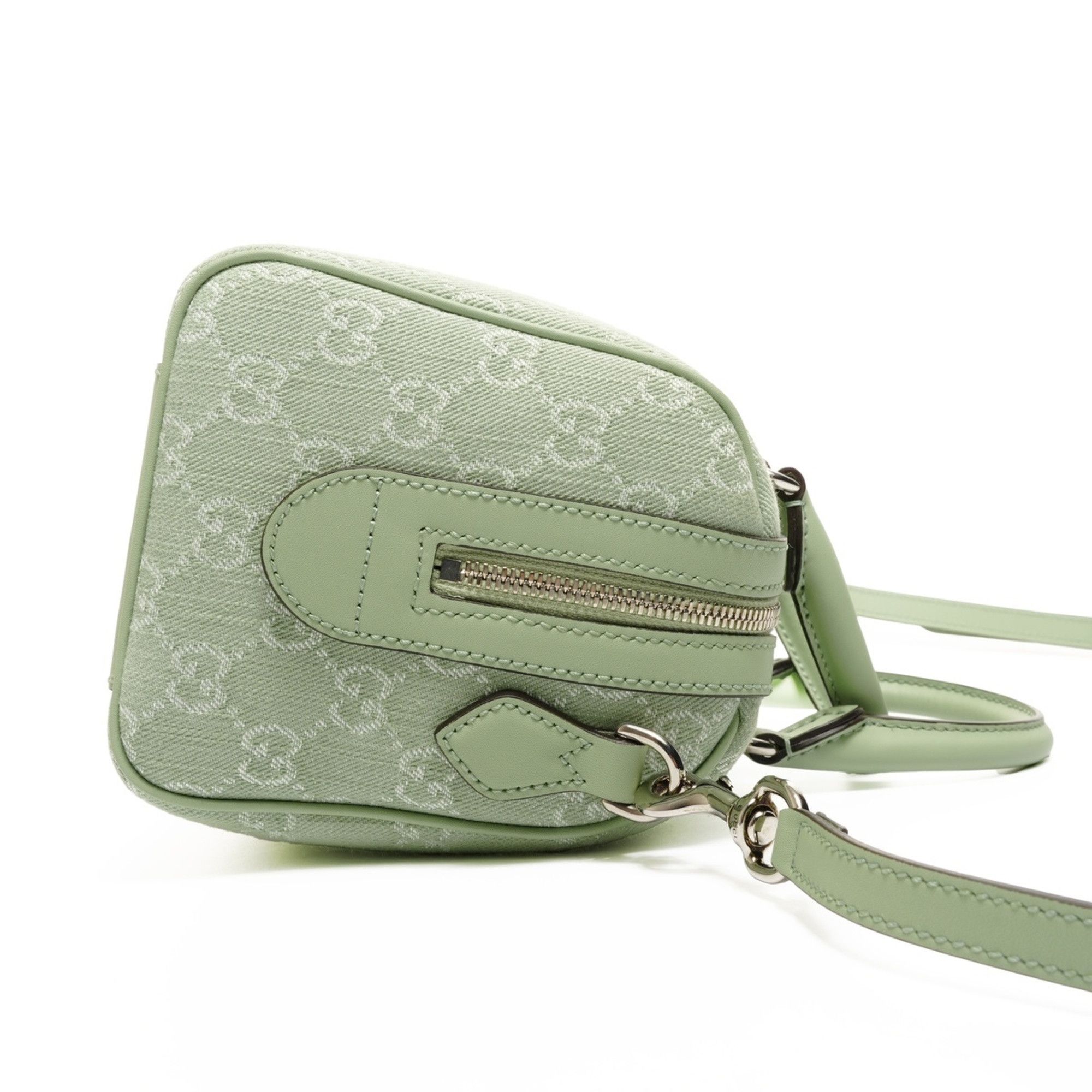 Gucci Gucci Ophidia Small GG Canvas 2-Way Boston Bag in Green Size ONE SIZE - 4 Thumbnail