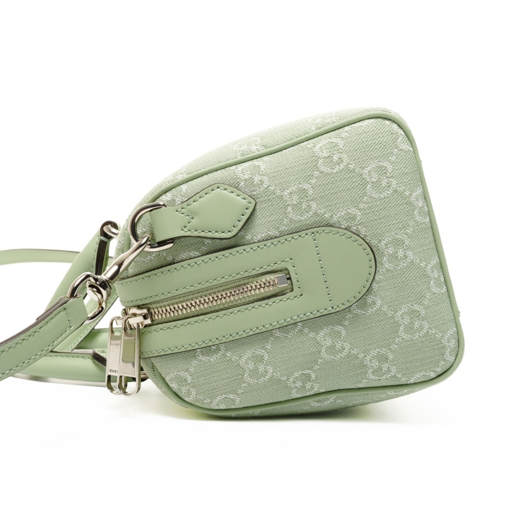 Gucci Gucci Ophidia Small GG Canvas 2-Way Boston Bag in Green Size ONE SIZE - 3 Thumbnail