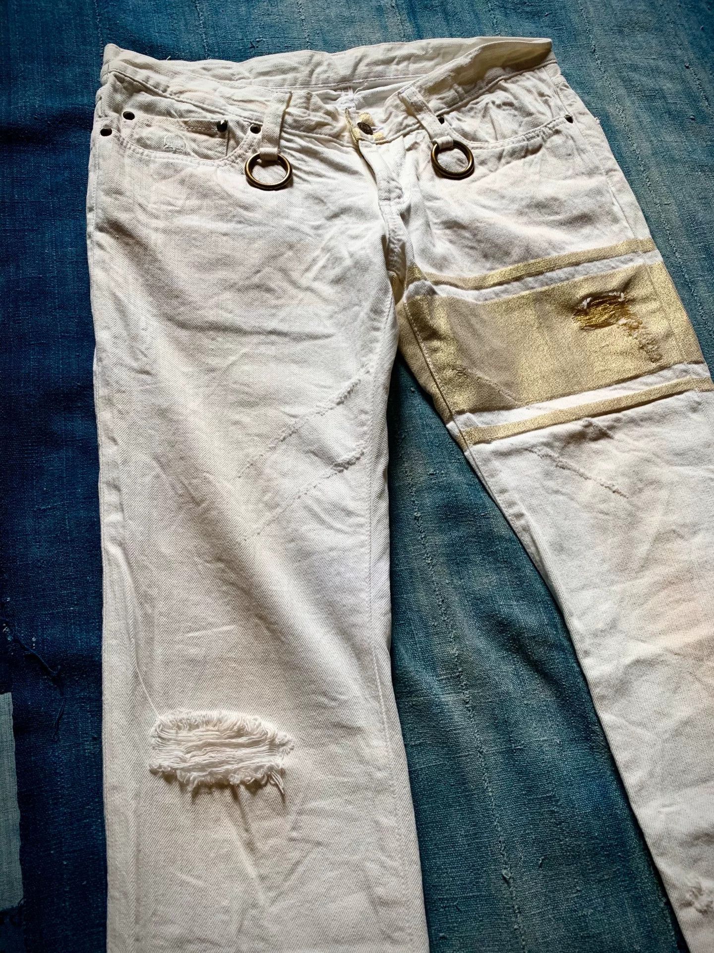 Mastermind Japan MMJ 2006 Off White Damaged Denim Limited 88 Size US 30 / EU 46 - 6 Thumbnail