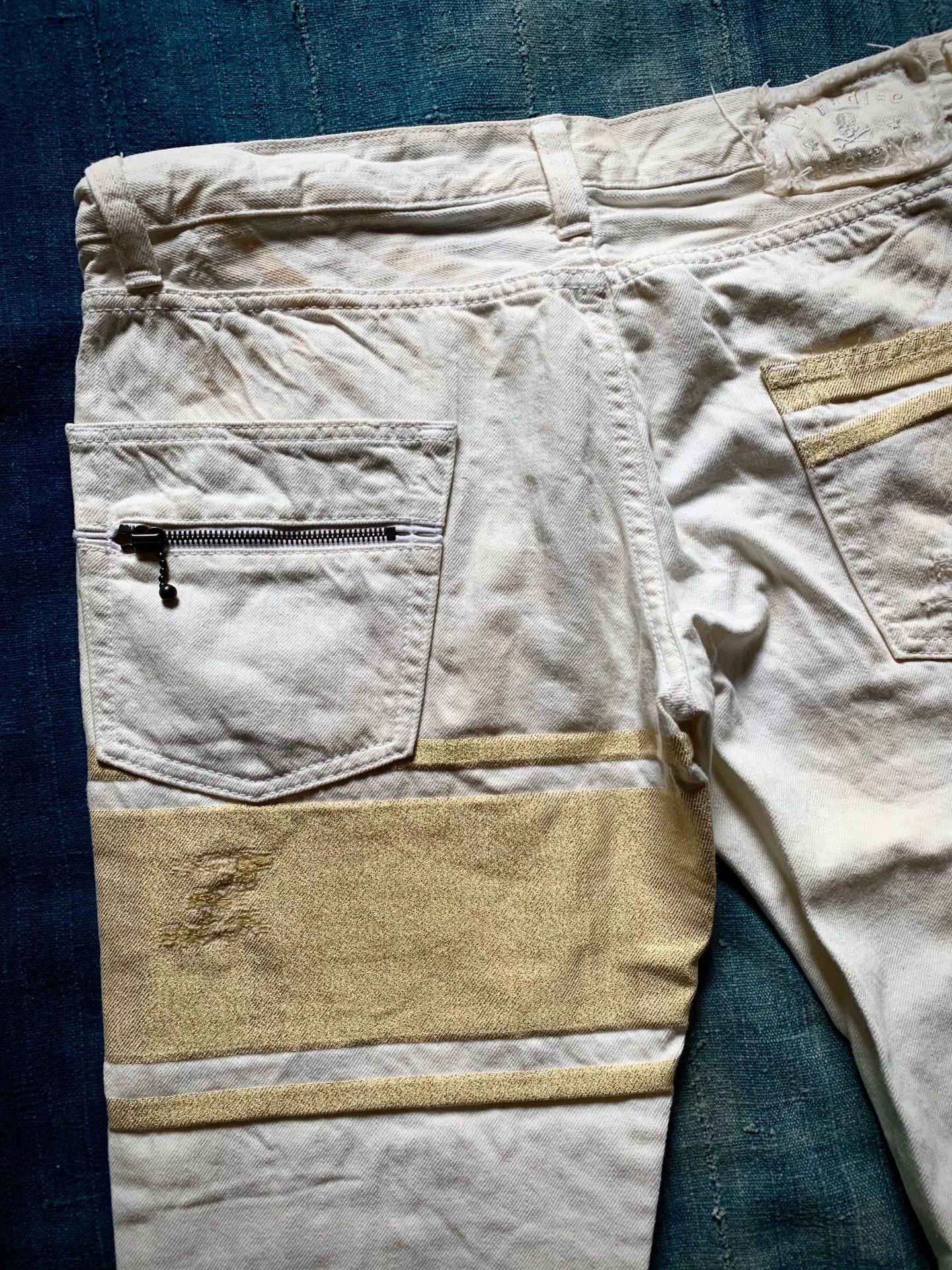 Mastermind Japan MMJ 2006 Off White Damaged Denim Limited 88 Size US 30 / EU 46 - 4 Thumbnail