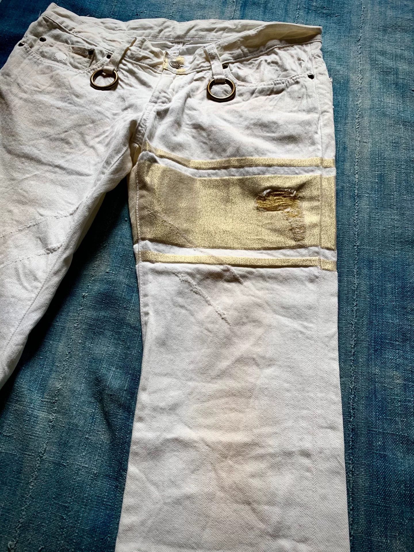 Mastermind Japan MMJ 2006 Off White Damaged Denim Limited 88 Size US 30 / EU 46 - 5 Thumbnail