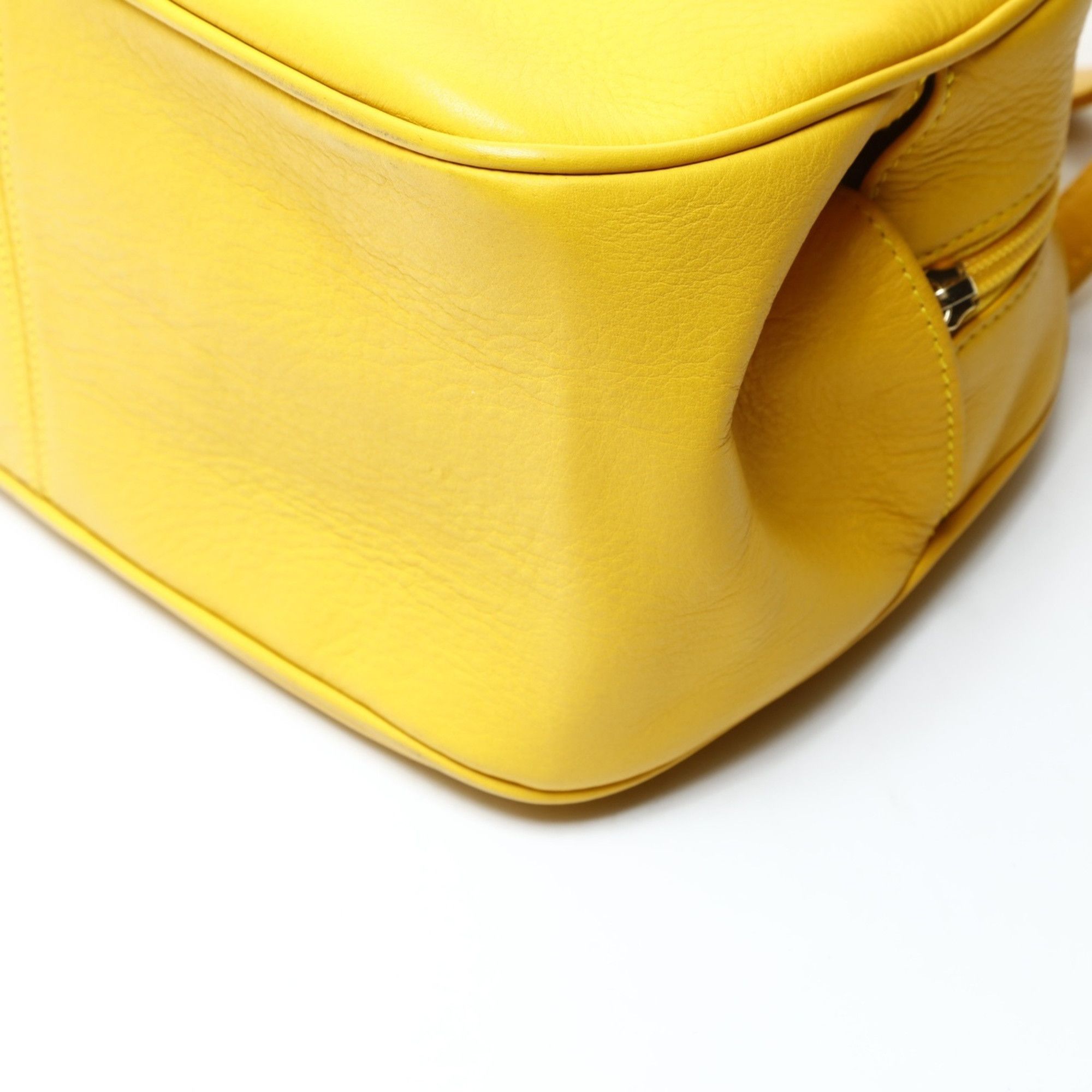 Dior Christian Dior Leather Bowling Bag with CD Logo, Yellow Size ONE SIZE - 6 Thumbnail
