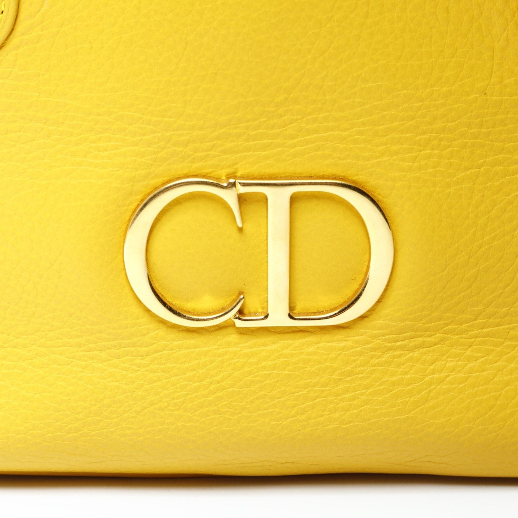 Dior Christian Dior Leather Bowling Bag with CD Logo, Yellow Size ONE SIZE - 8 Thumbnail