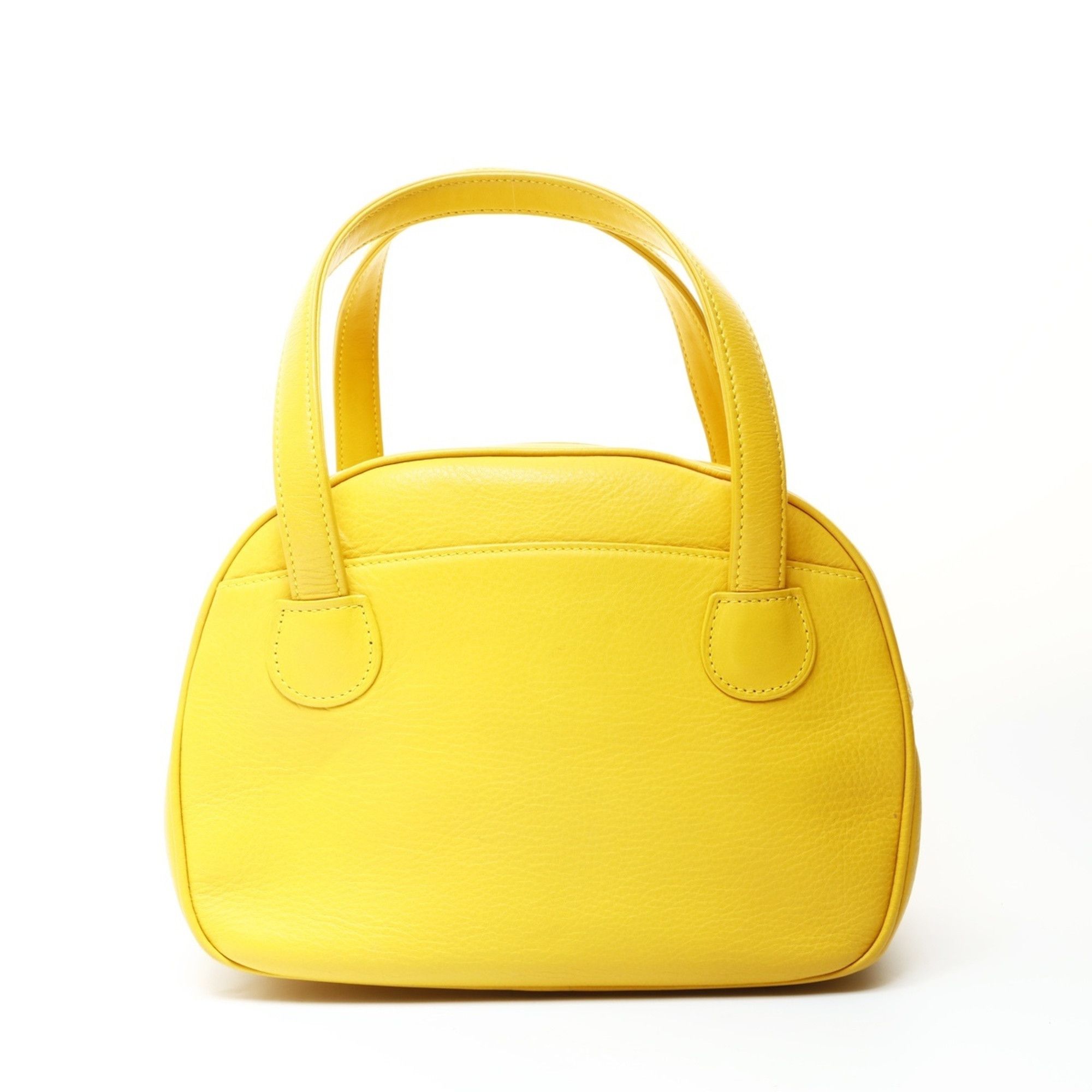 Dior Christian Dior Leather Bowling Bag with CD Logo, Yellow Size ONE SIZE - 2 Thumbnail